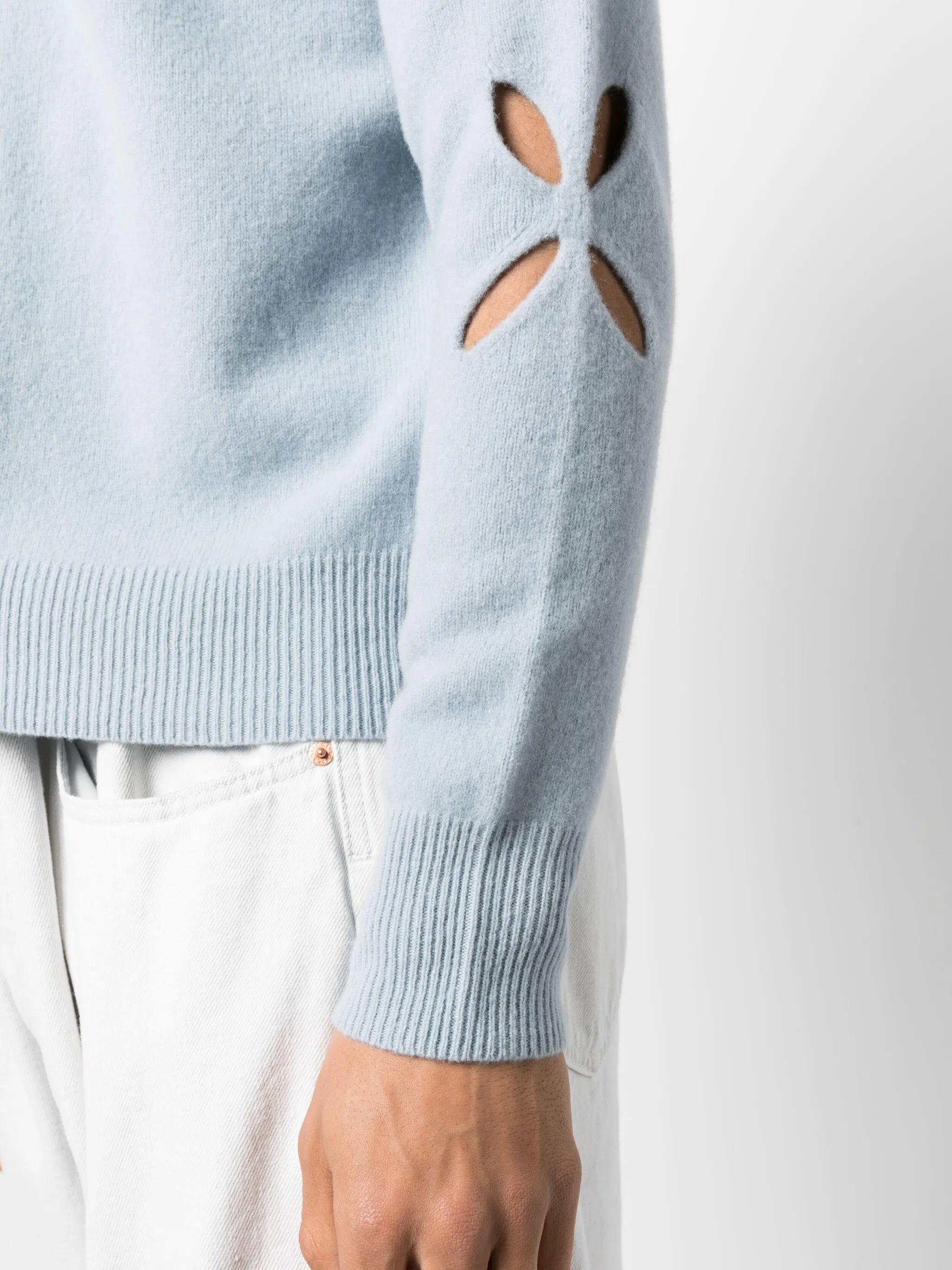cut-out logo-embroidered cardigan