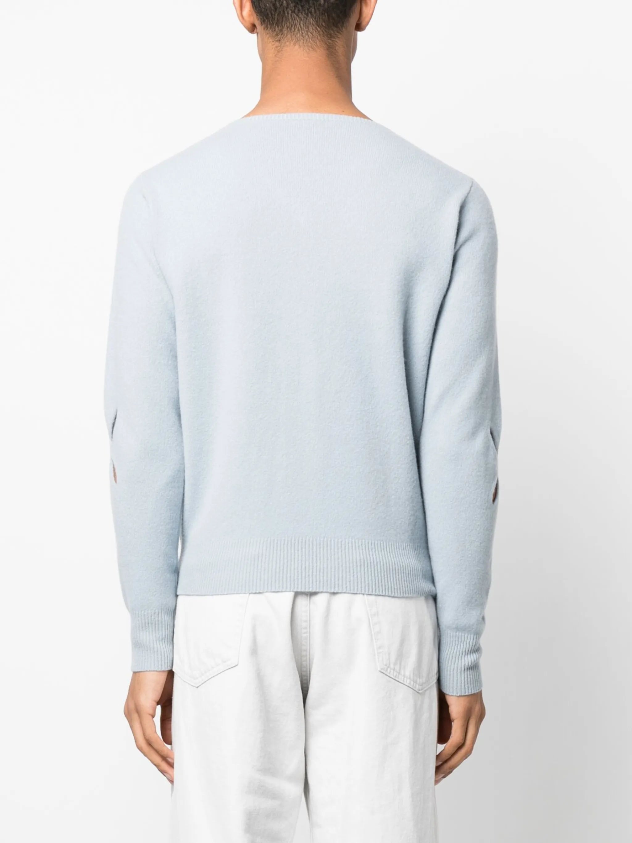 cut-out logo-embroidered cardigan