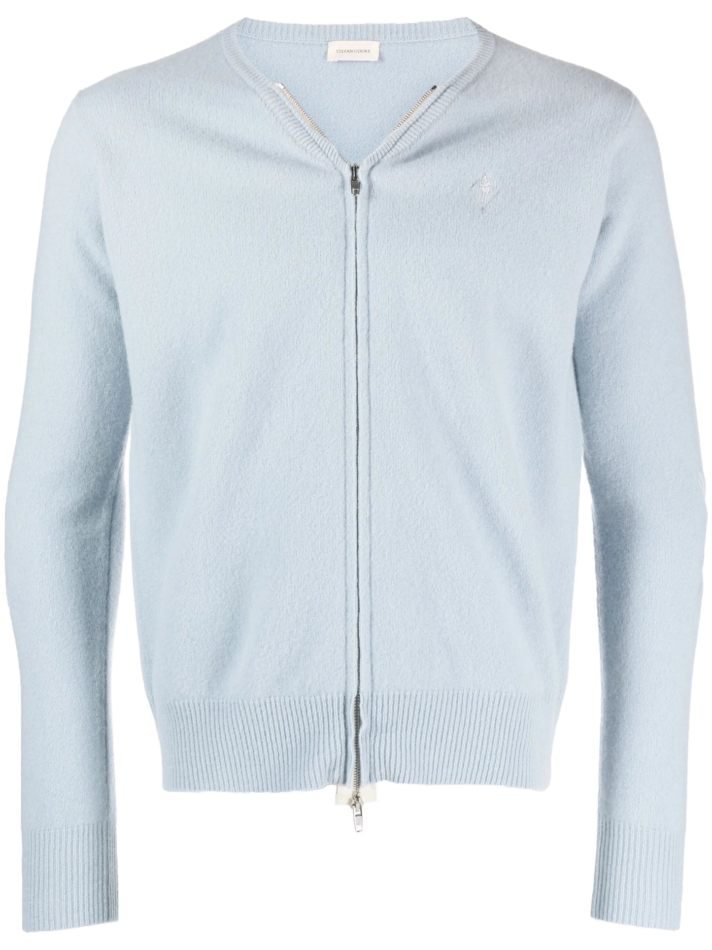 cut-out logo-embroidered cardigan