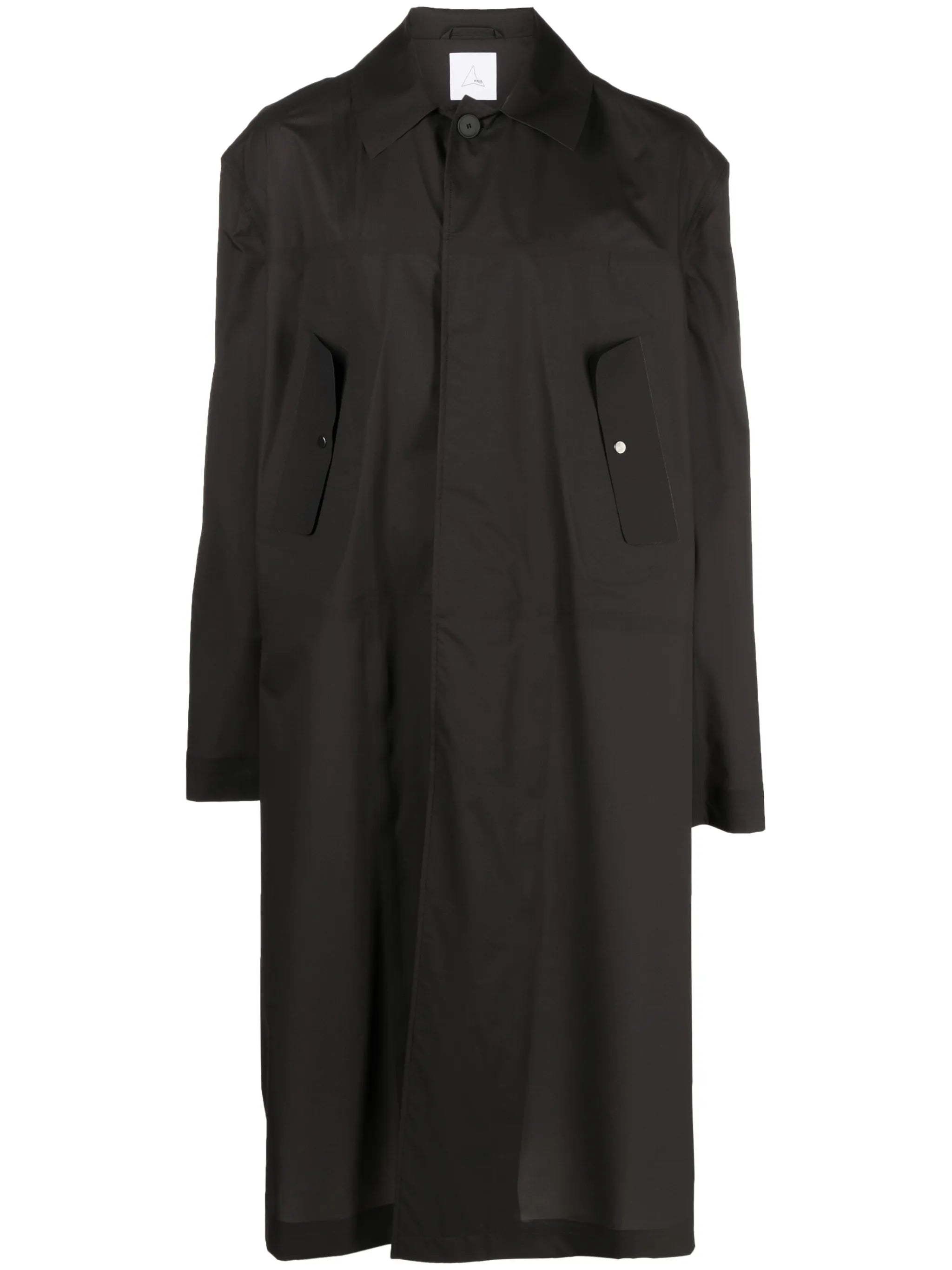 single-breasted button-fastening coat