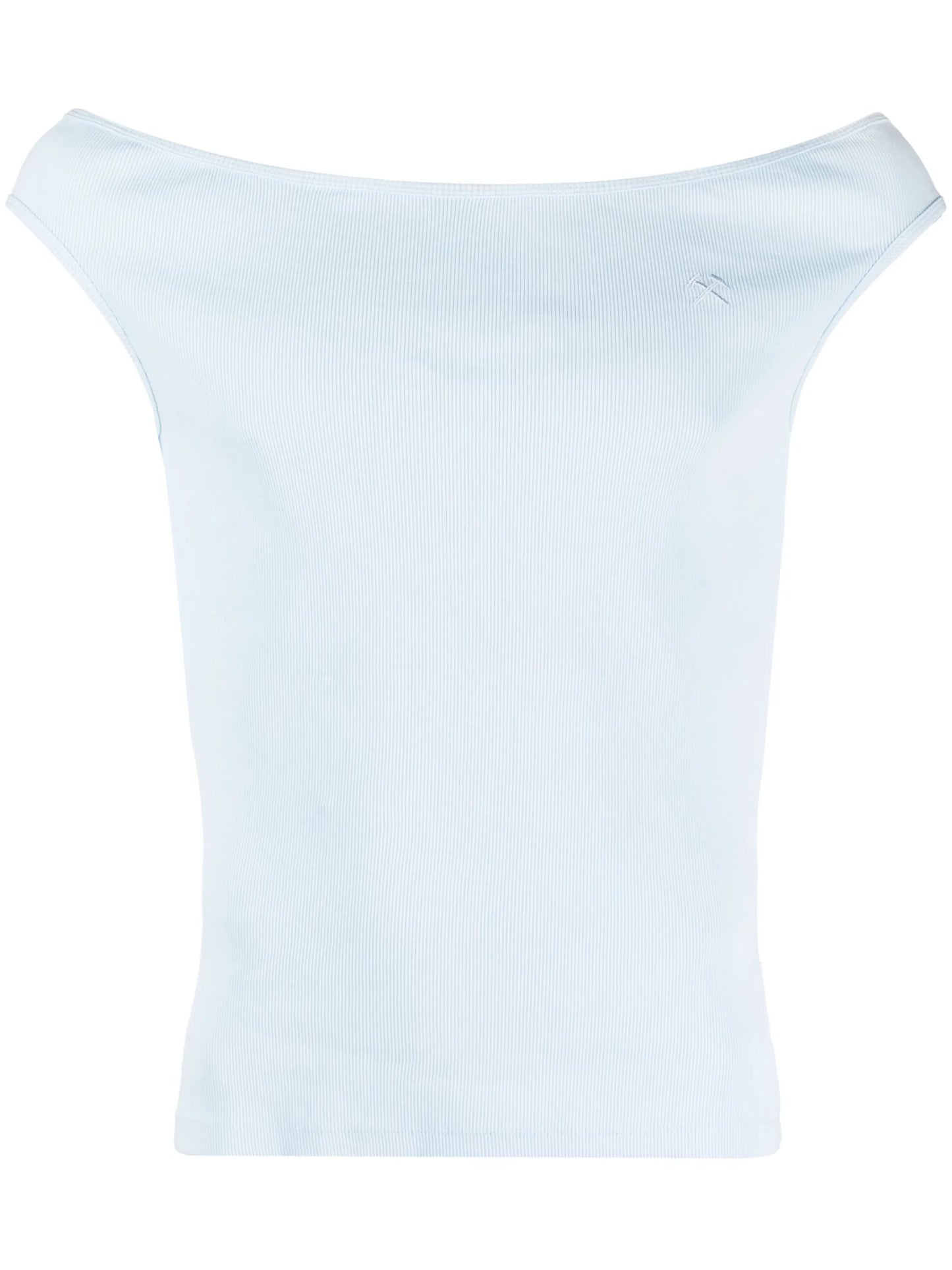 embroidered-logo ribbed tank top