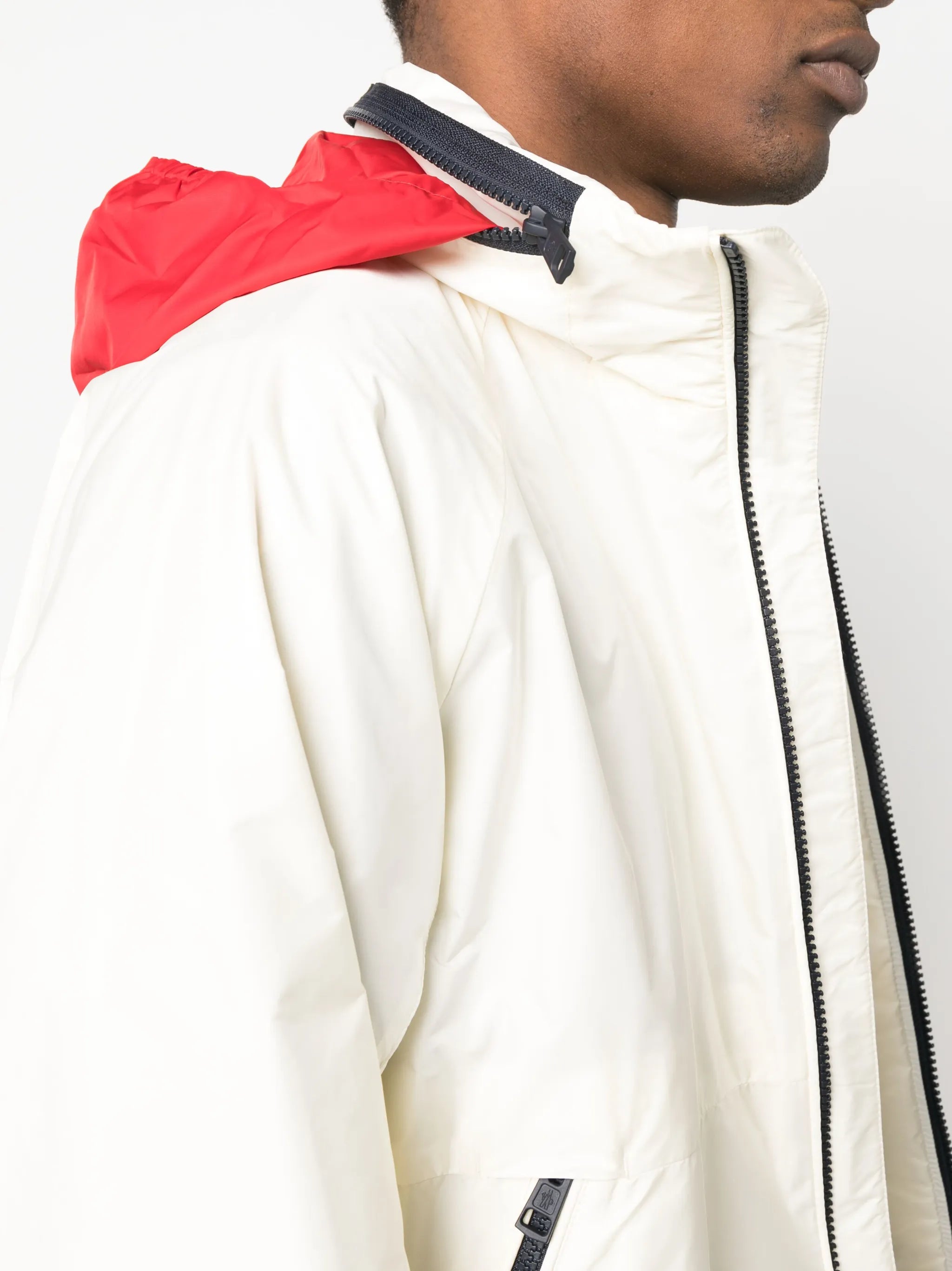 hooded zip-front jacket