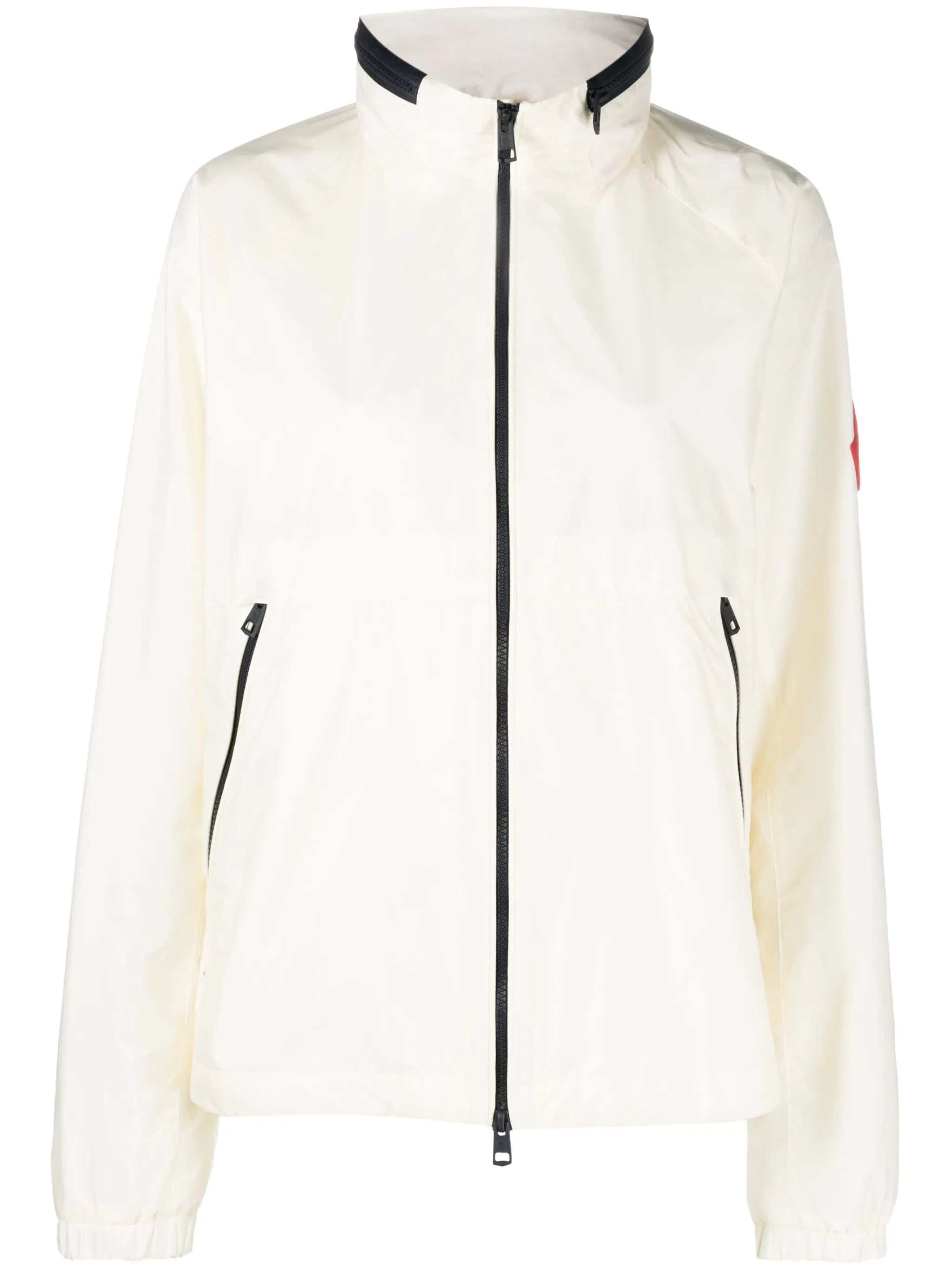 hooded zip-front jacket