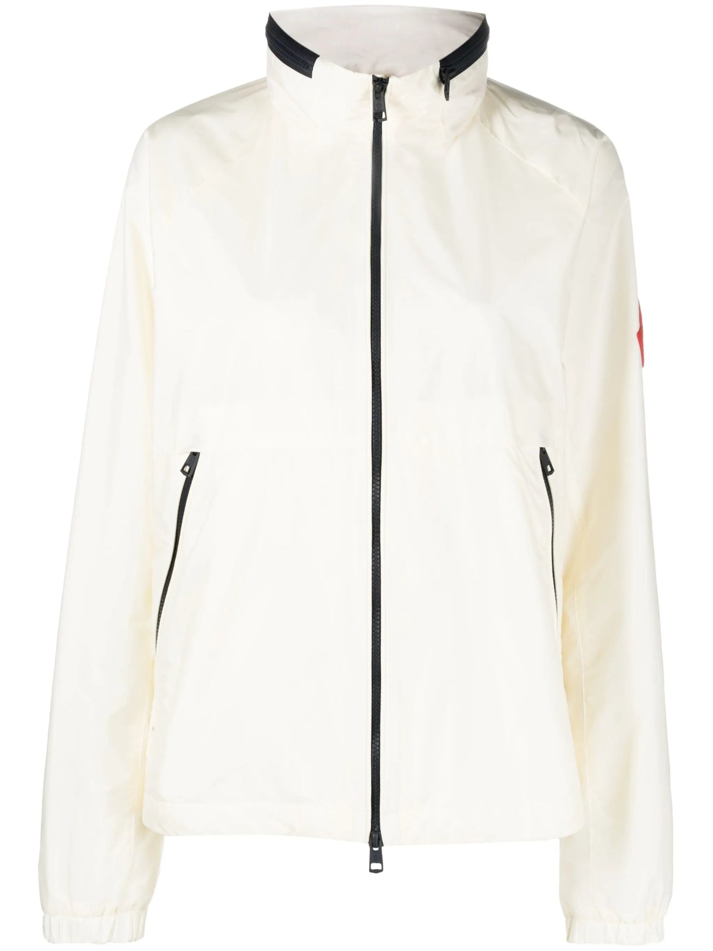 hooded zip-front jacket