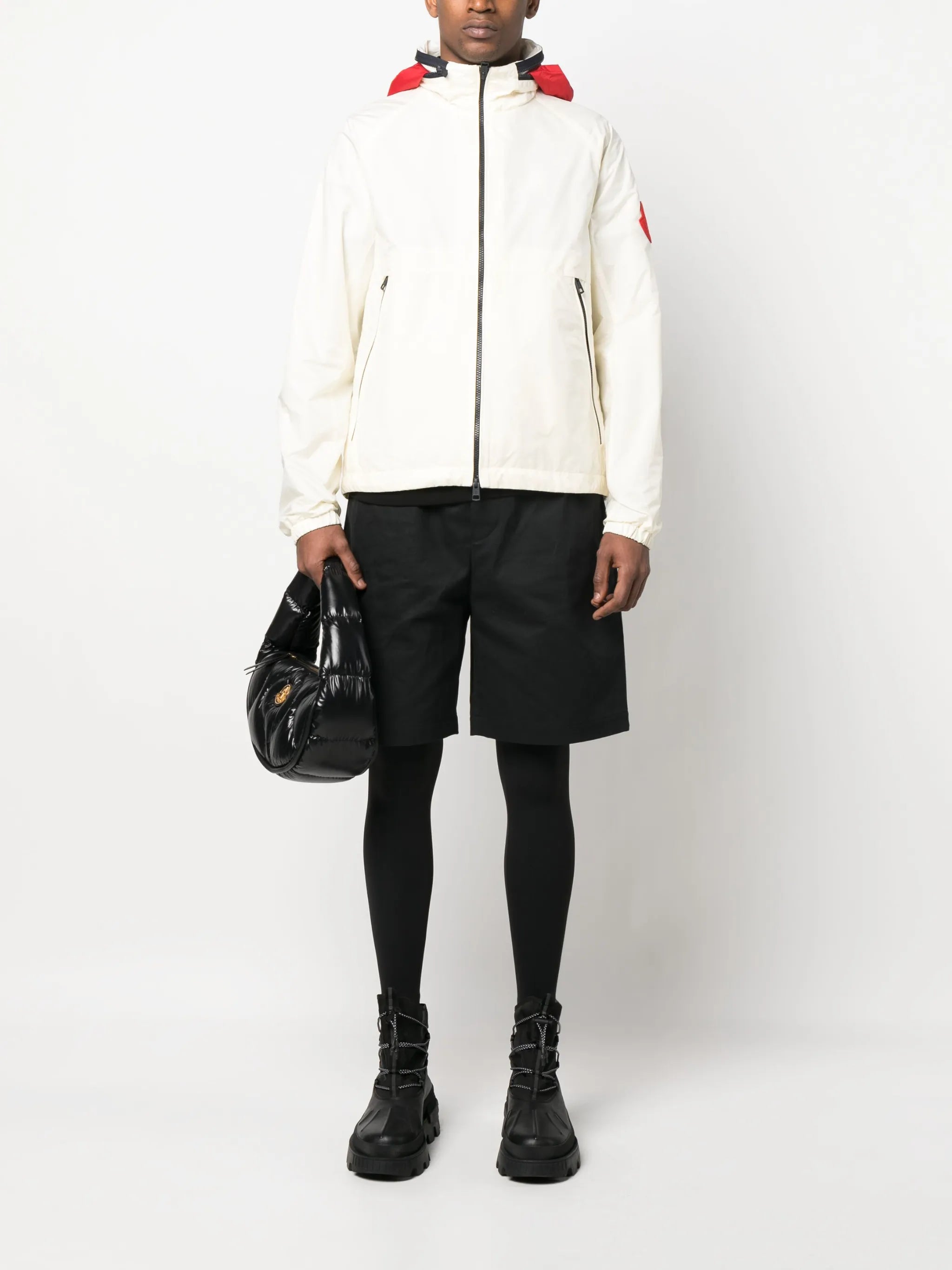 hooded zip-front jacket