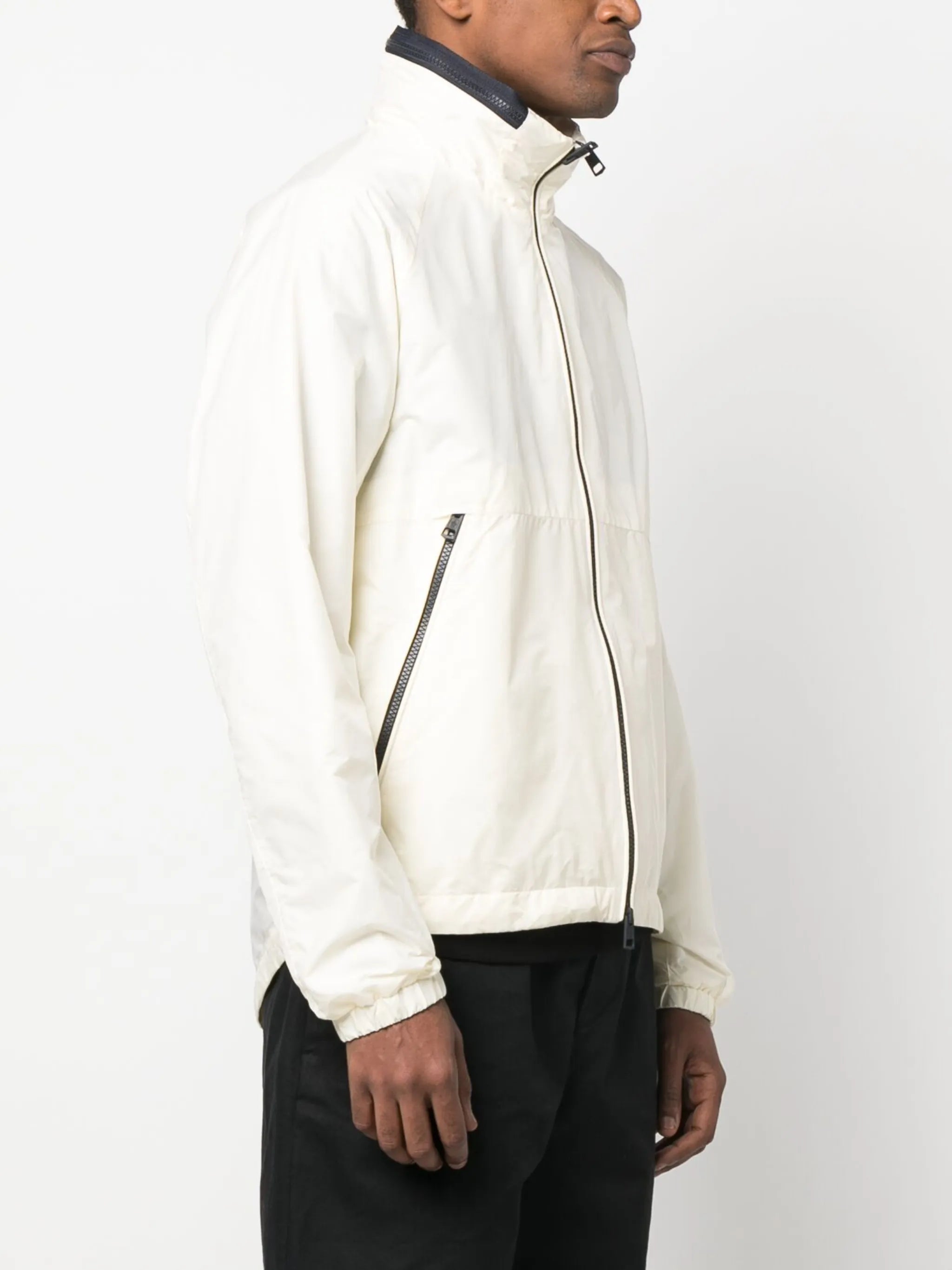hooded zip-front jacket