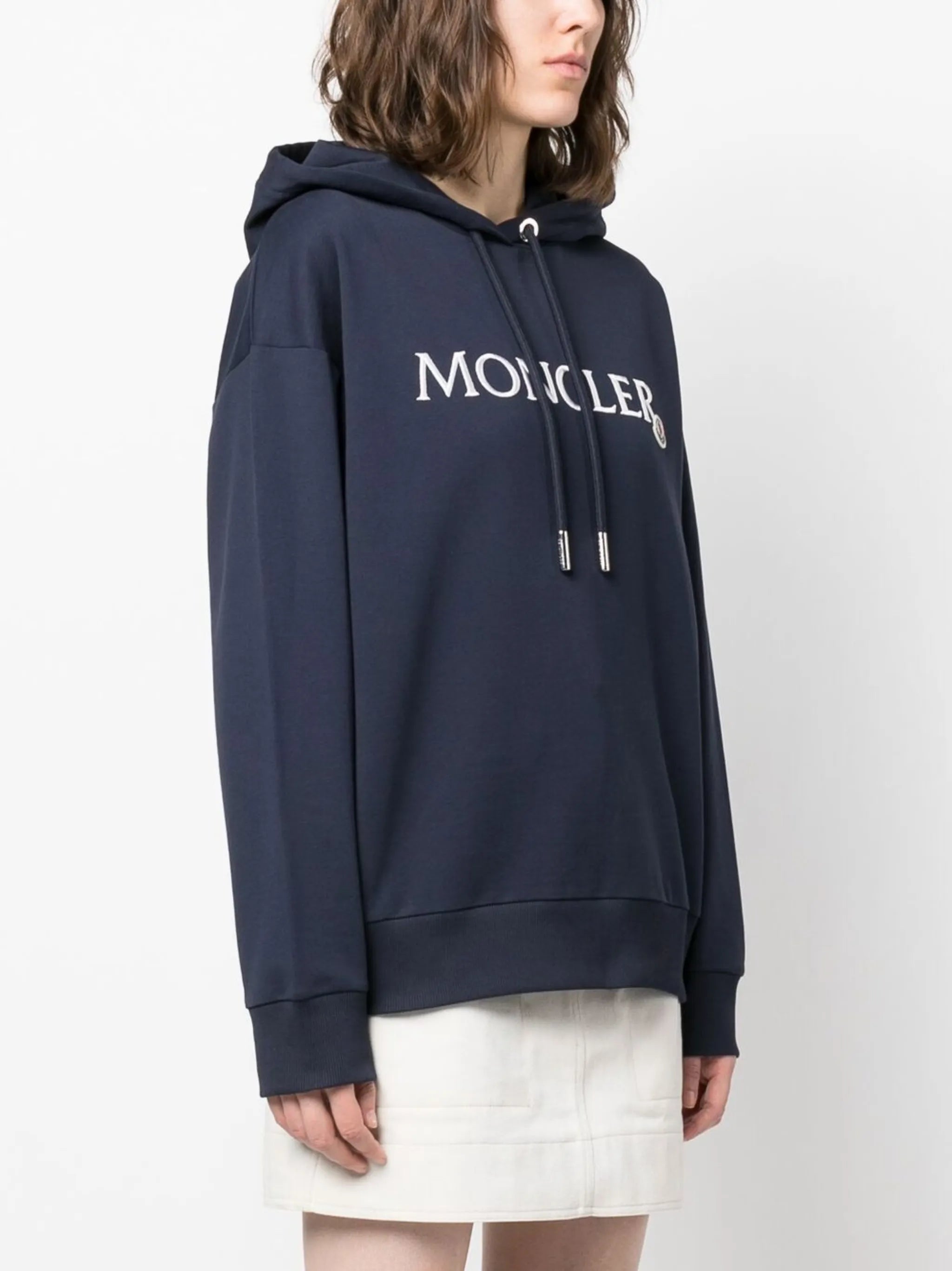 logo-embroidered cotton hoodie