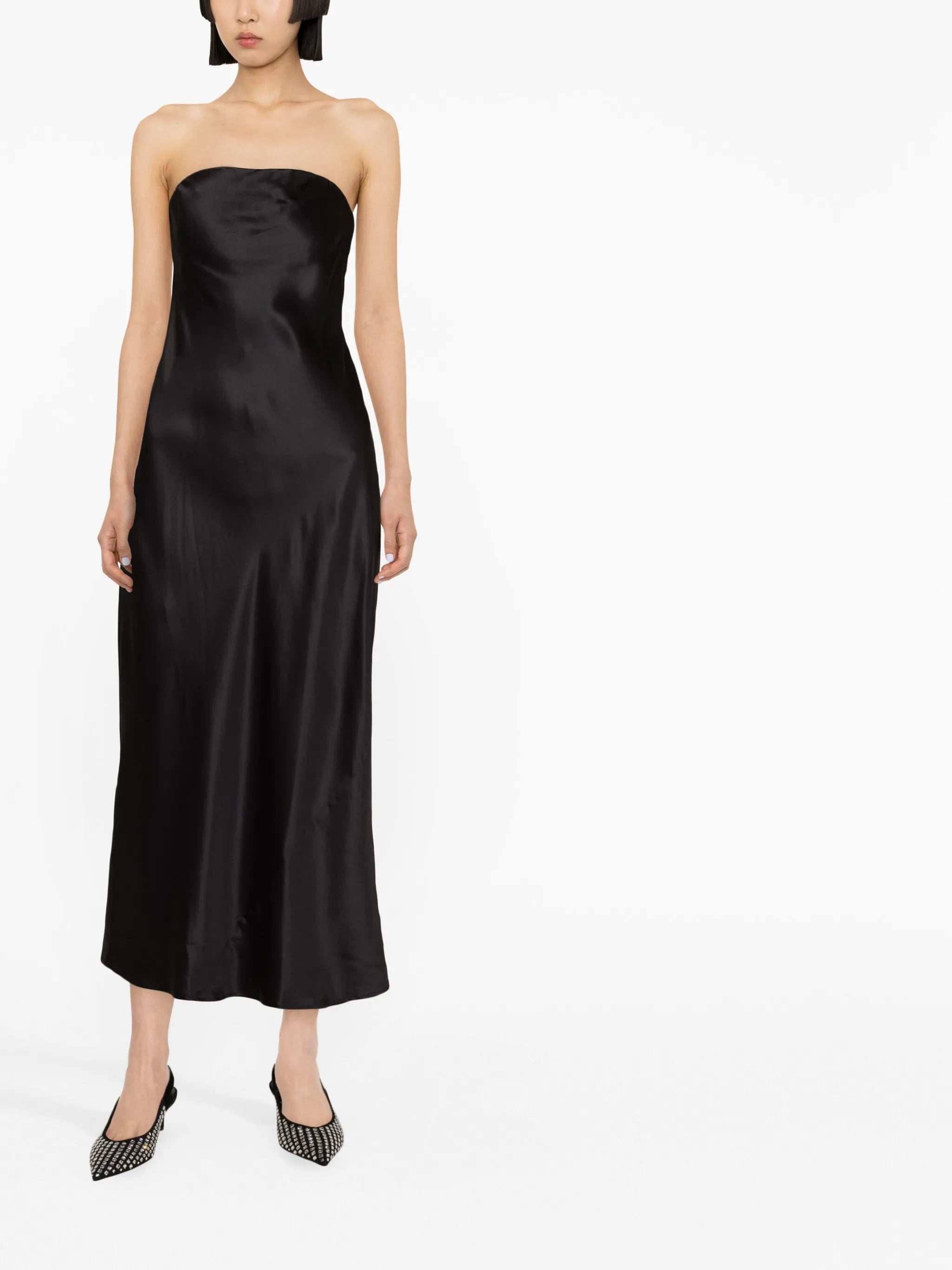 Joanna off-shoulder silk dress