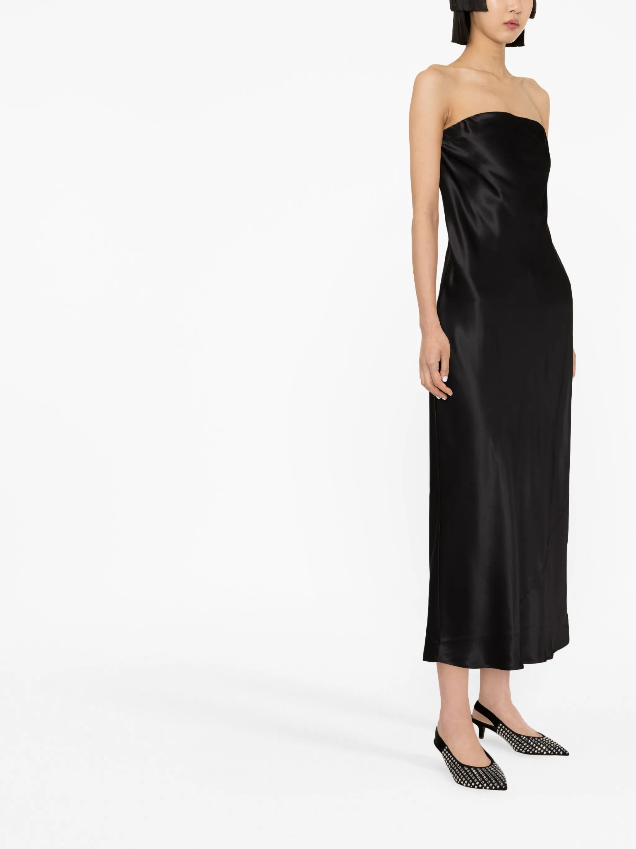 Joanna off-shoulder silk dress