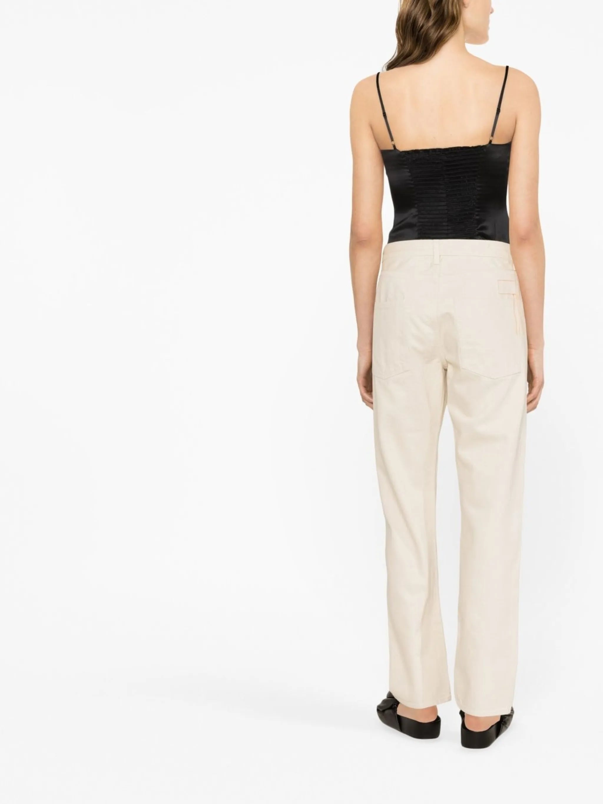 Overland strapless silk top