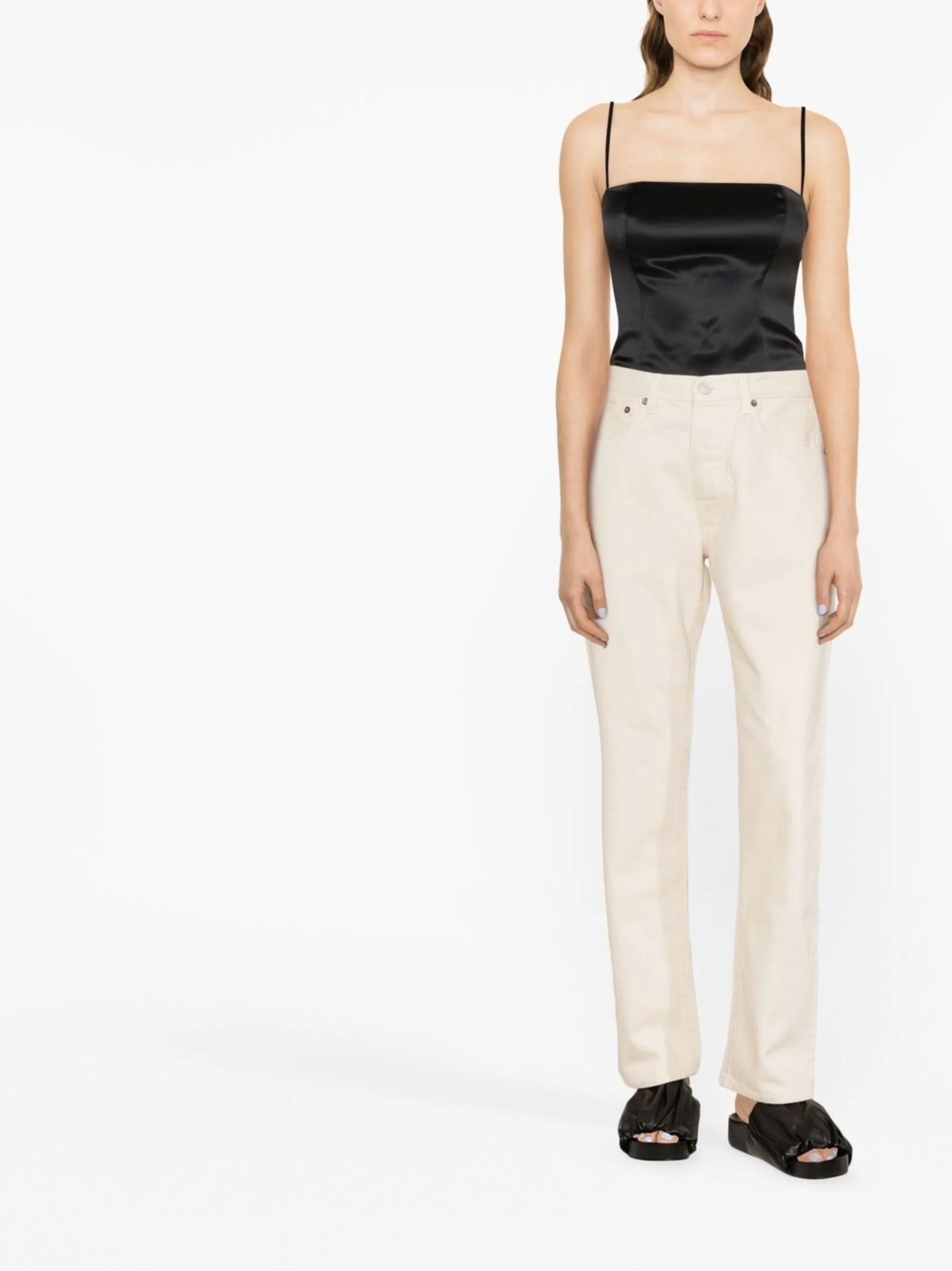 Overland strapless silk top