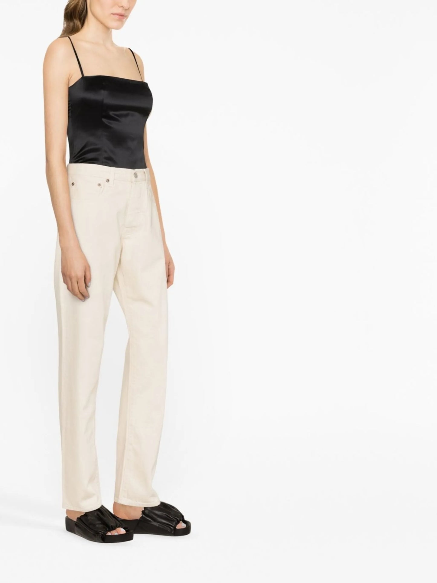 Overland strapless silk top