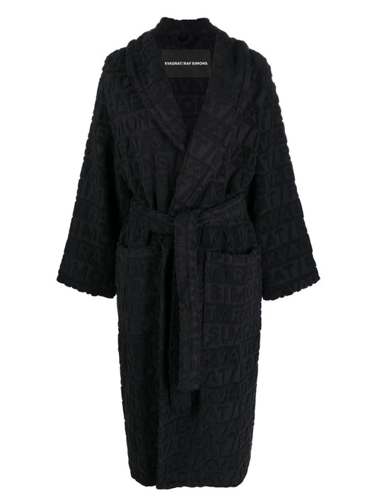 x Raf embossed-logo bathrobe