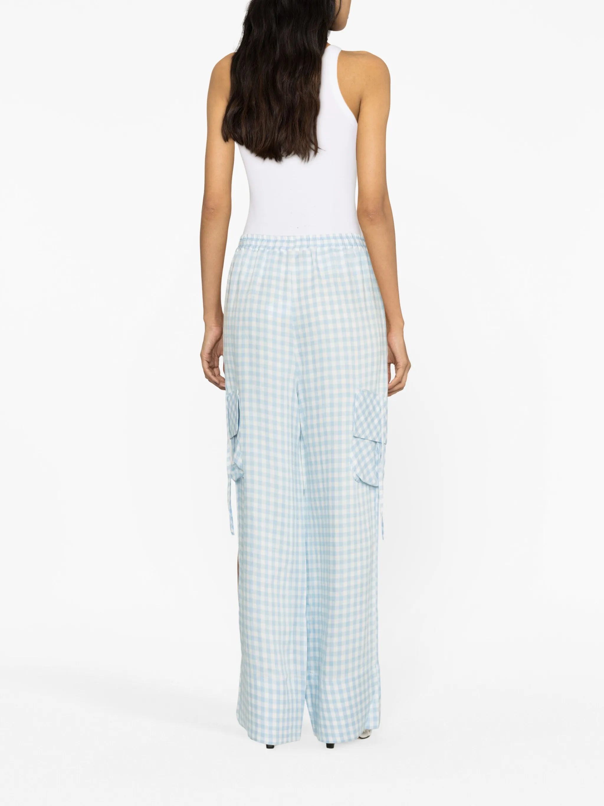 Safari check-print cargo pants