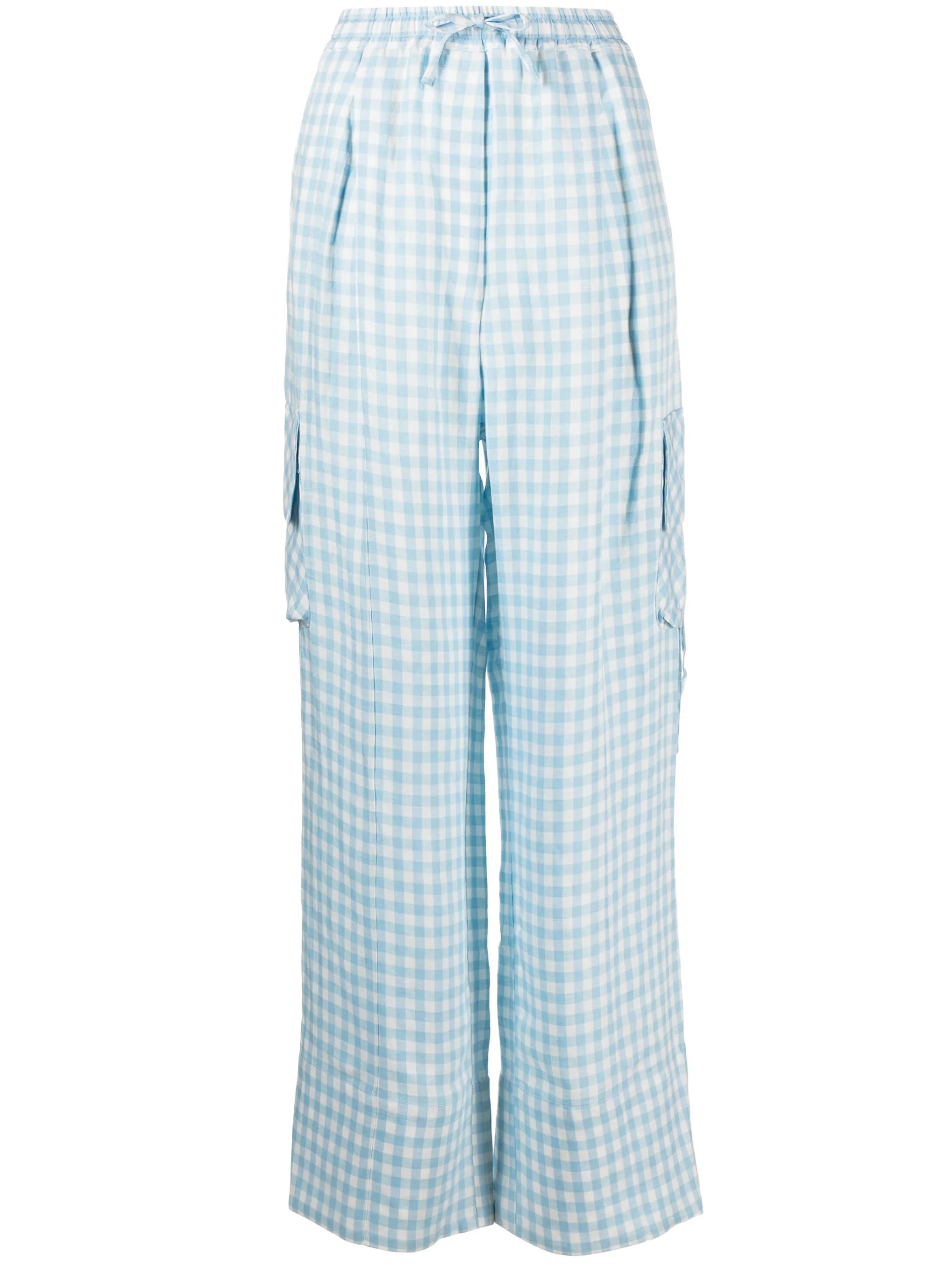 Safari check-print cargo pants