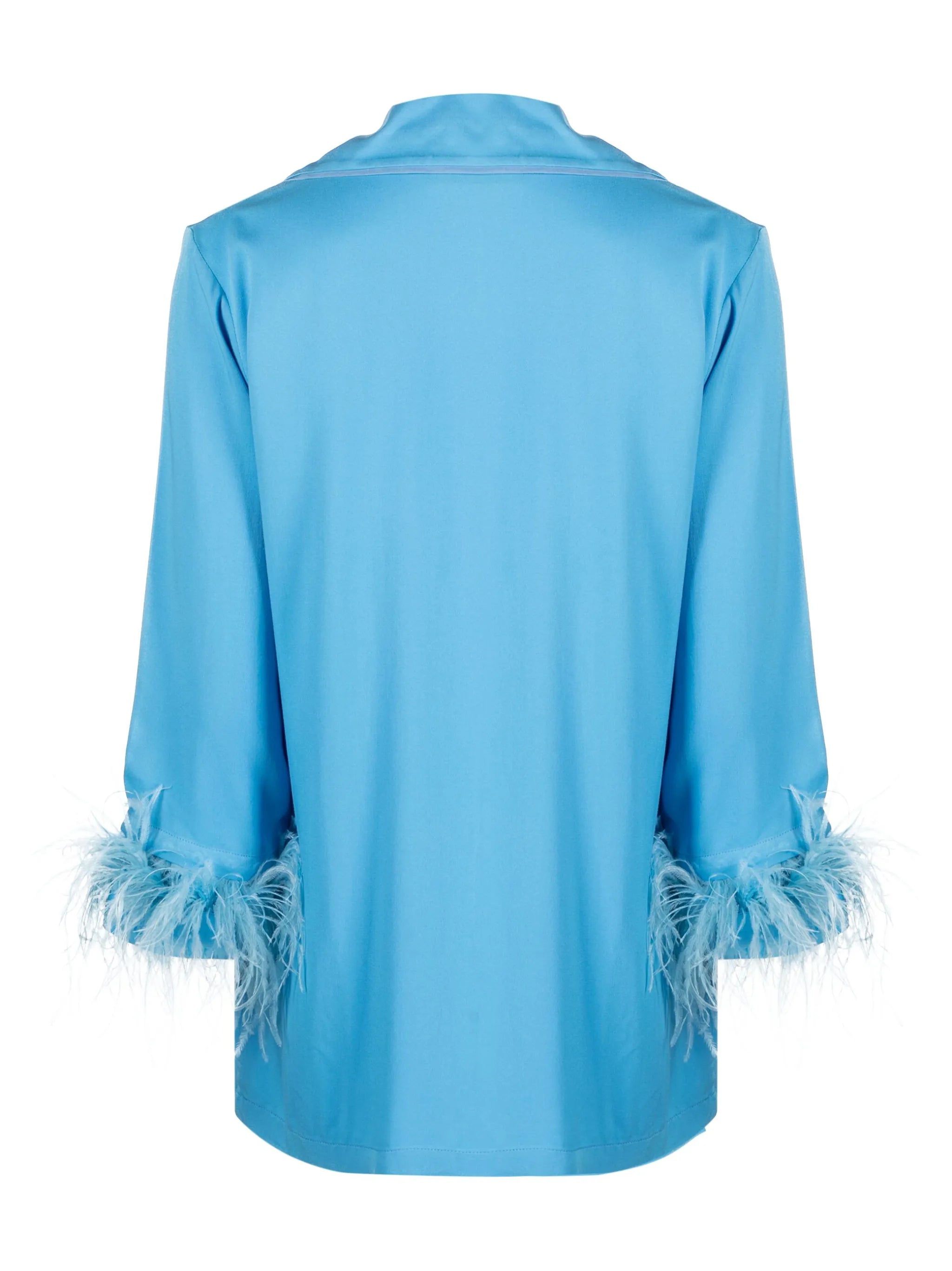 feather-trim pyjama set