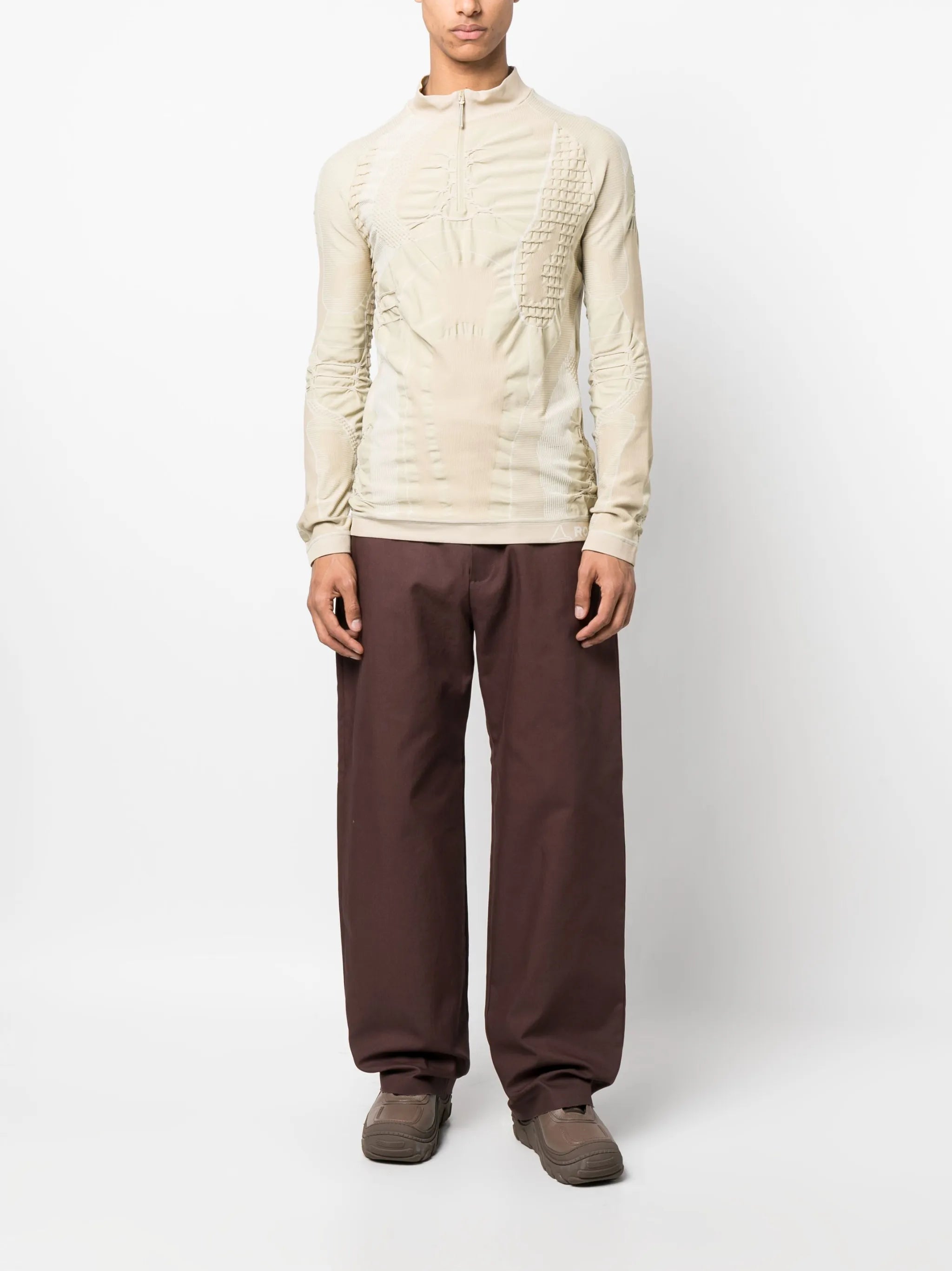 half-zip technical knit top