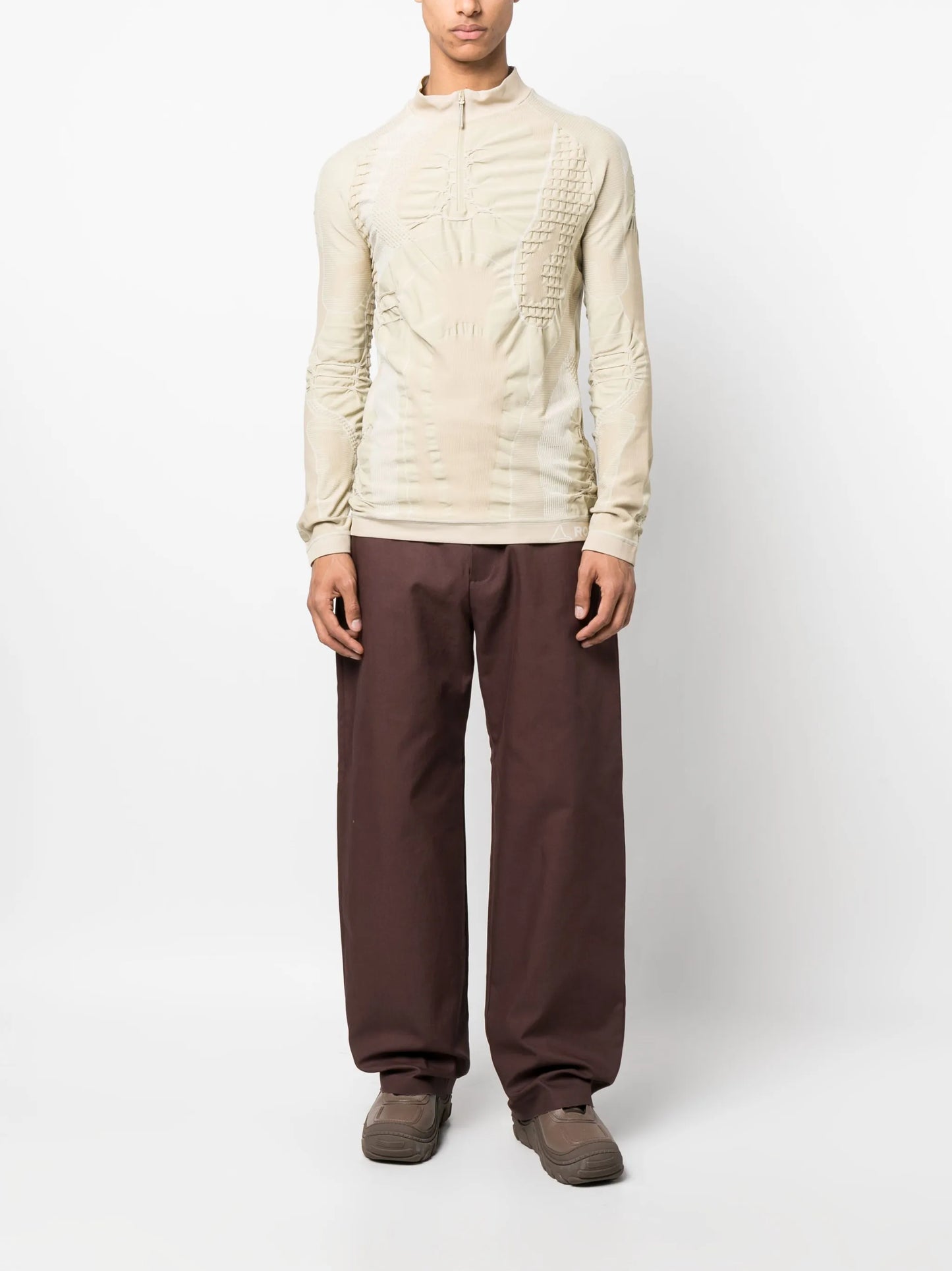half-zip technical knit top