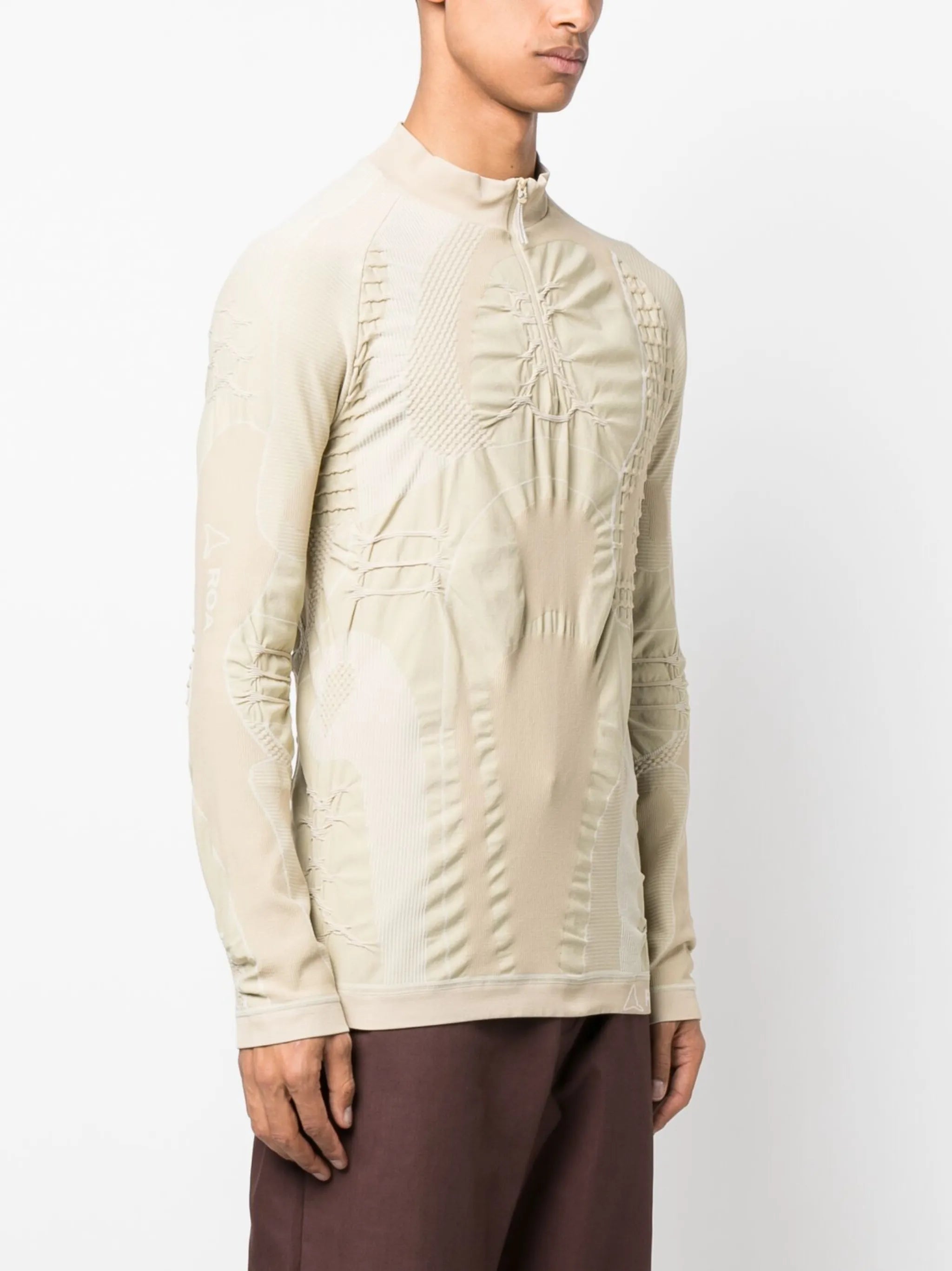 half-zip technical knit top