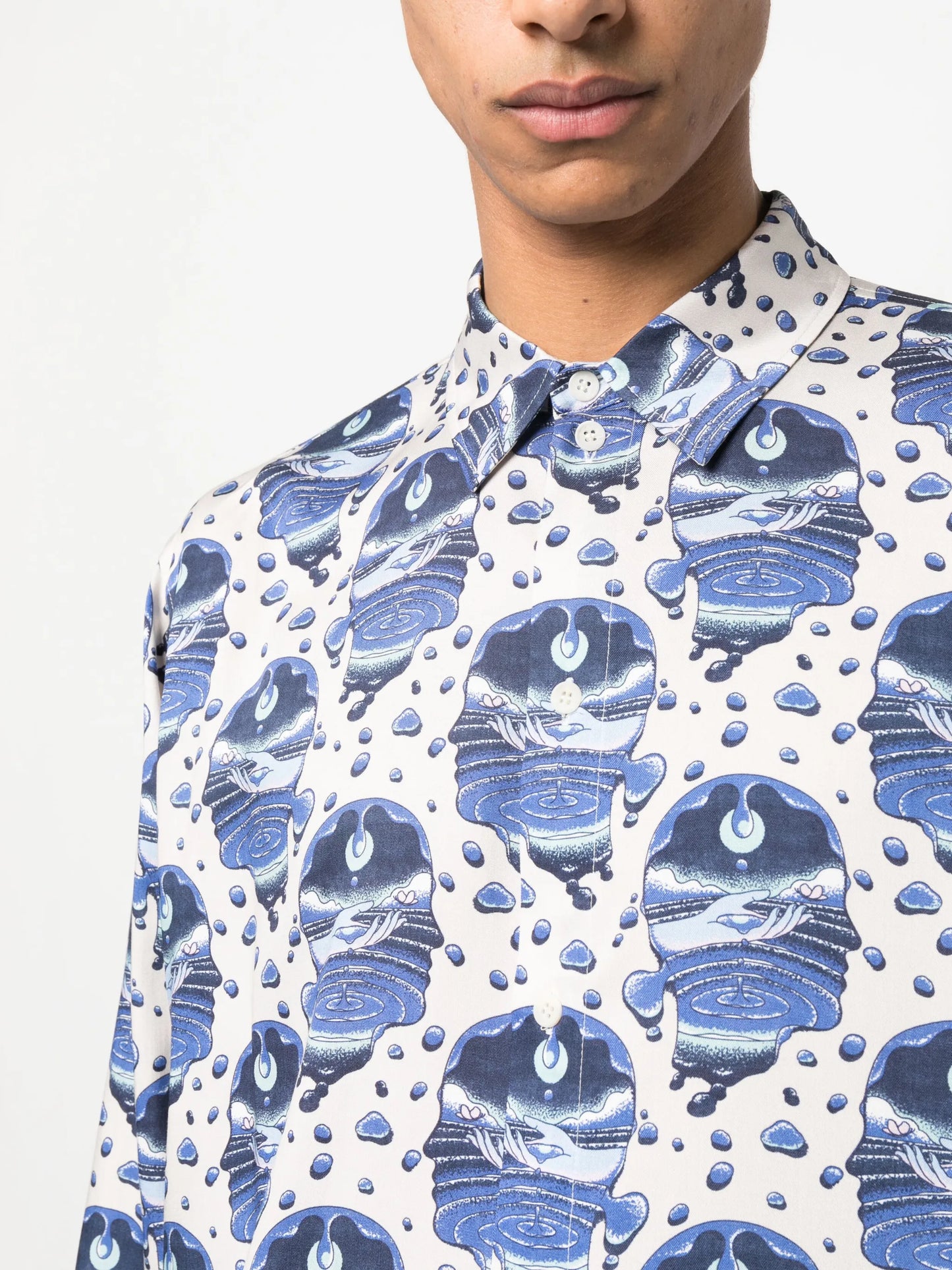 graphic-print long-sleeve shirt