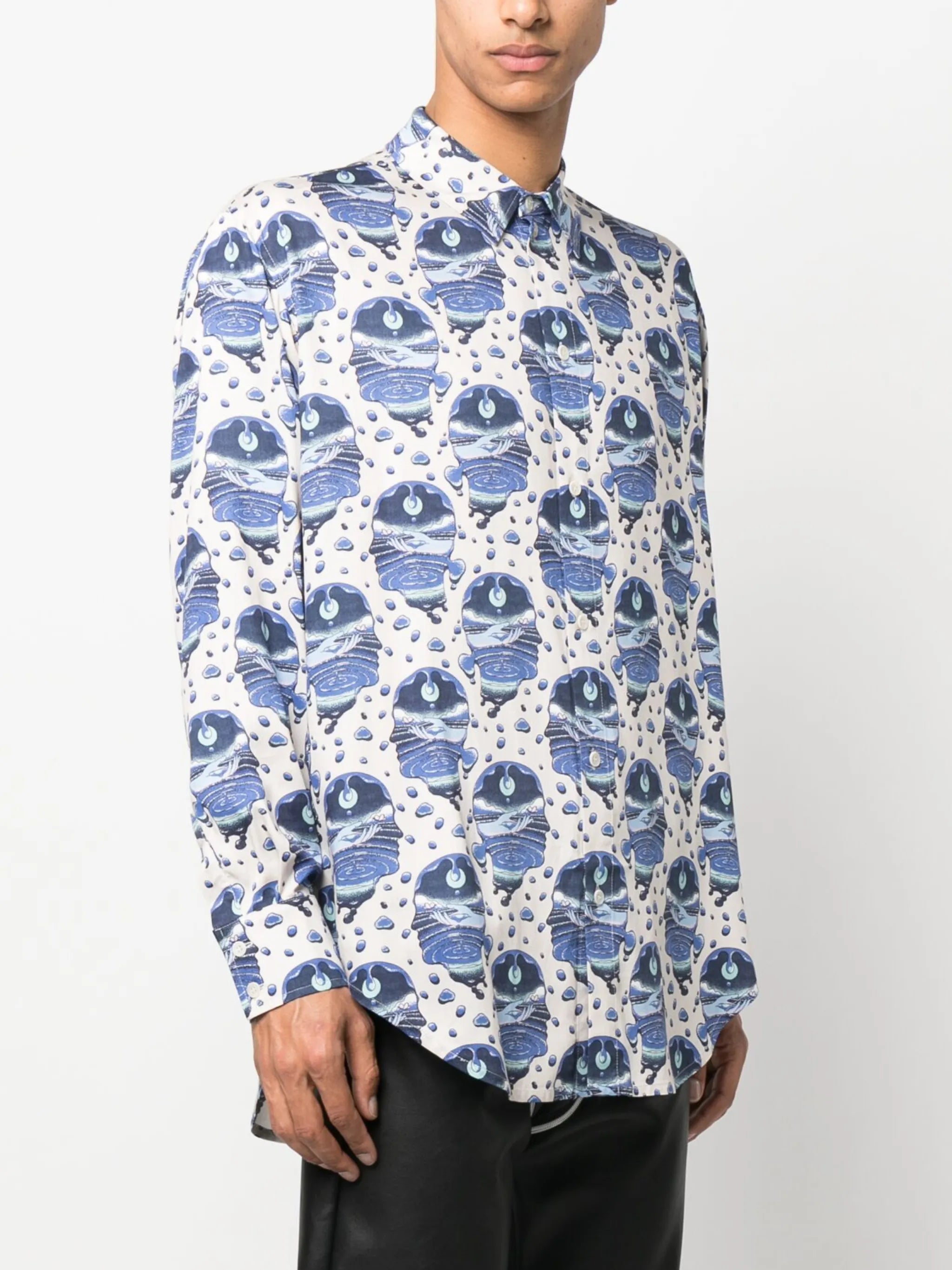 graphic-print long-sleeve shirt