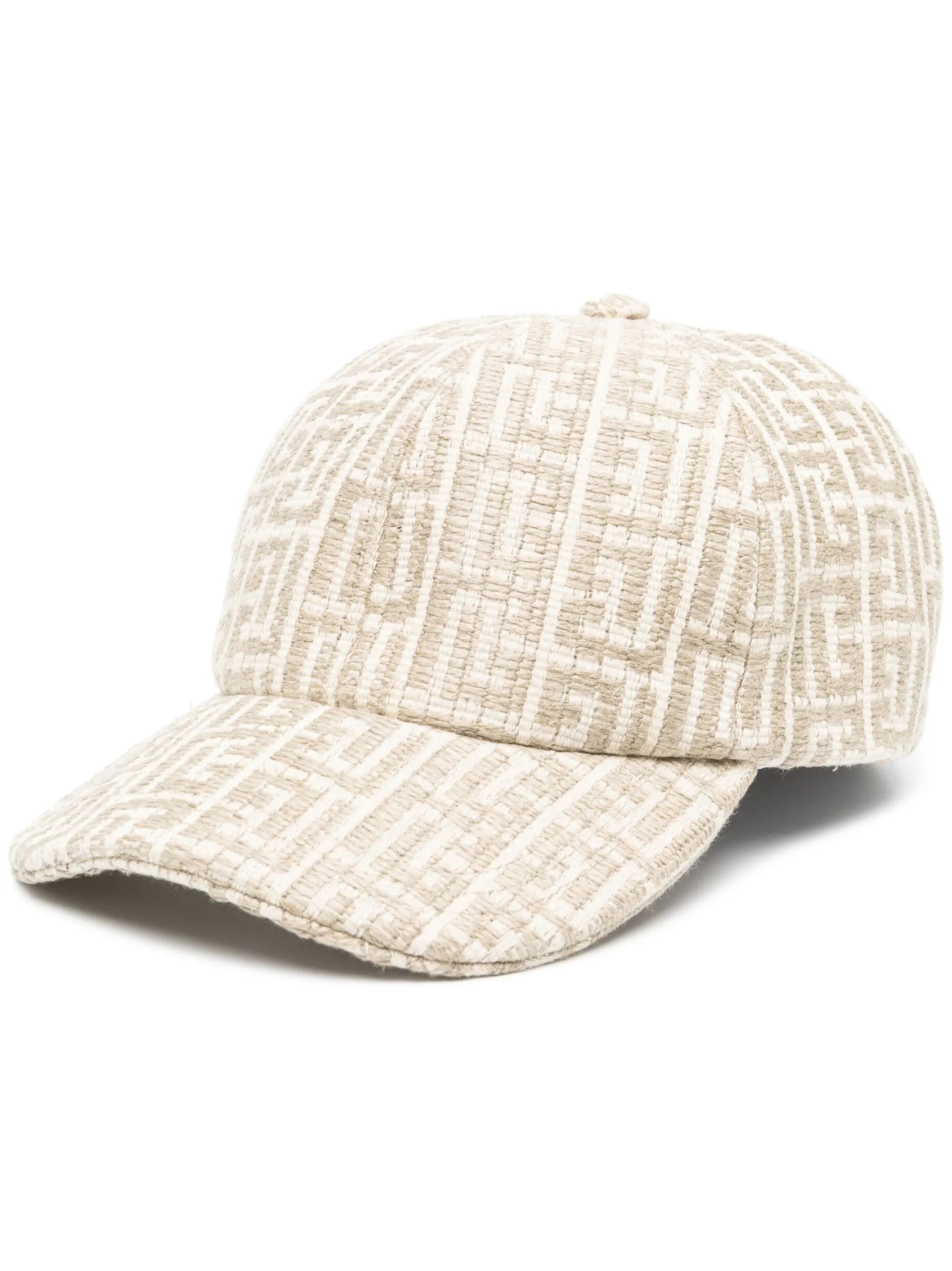 monogram-knit cap