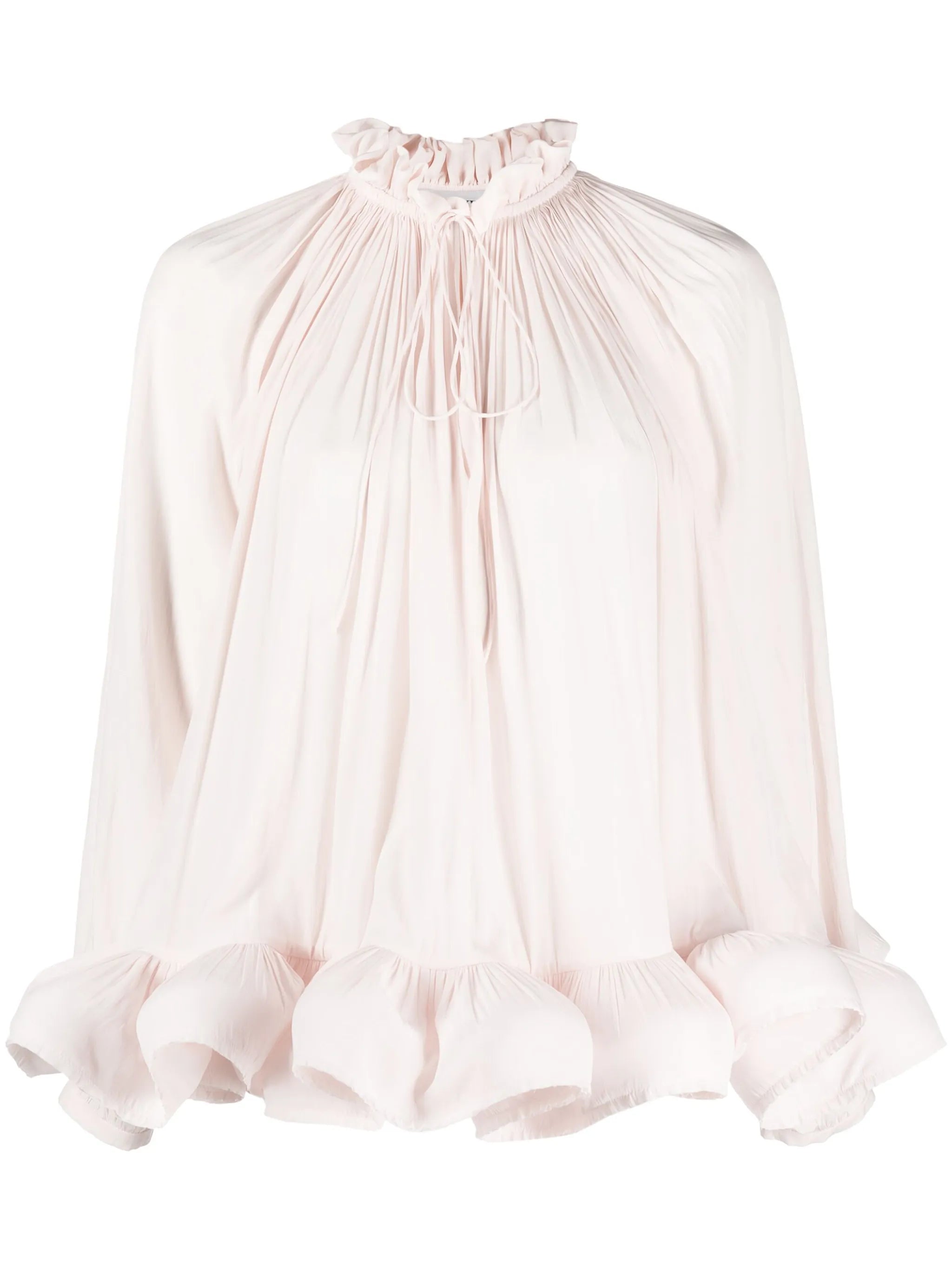 ruffle-trim pleated blouse