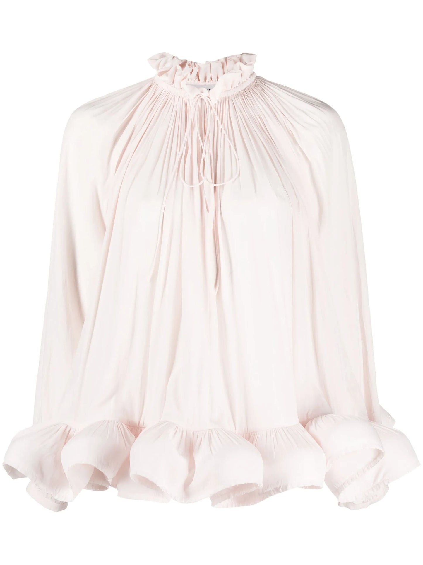ruffle-trim pleated blouse