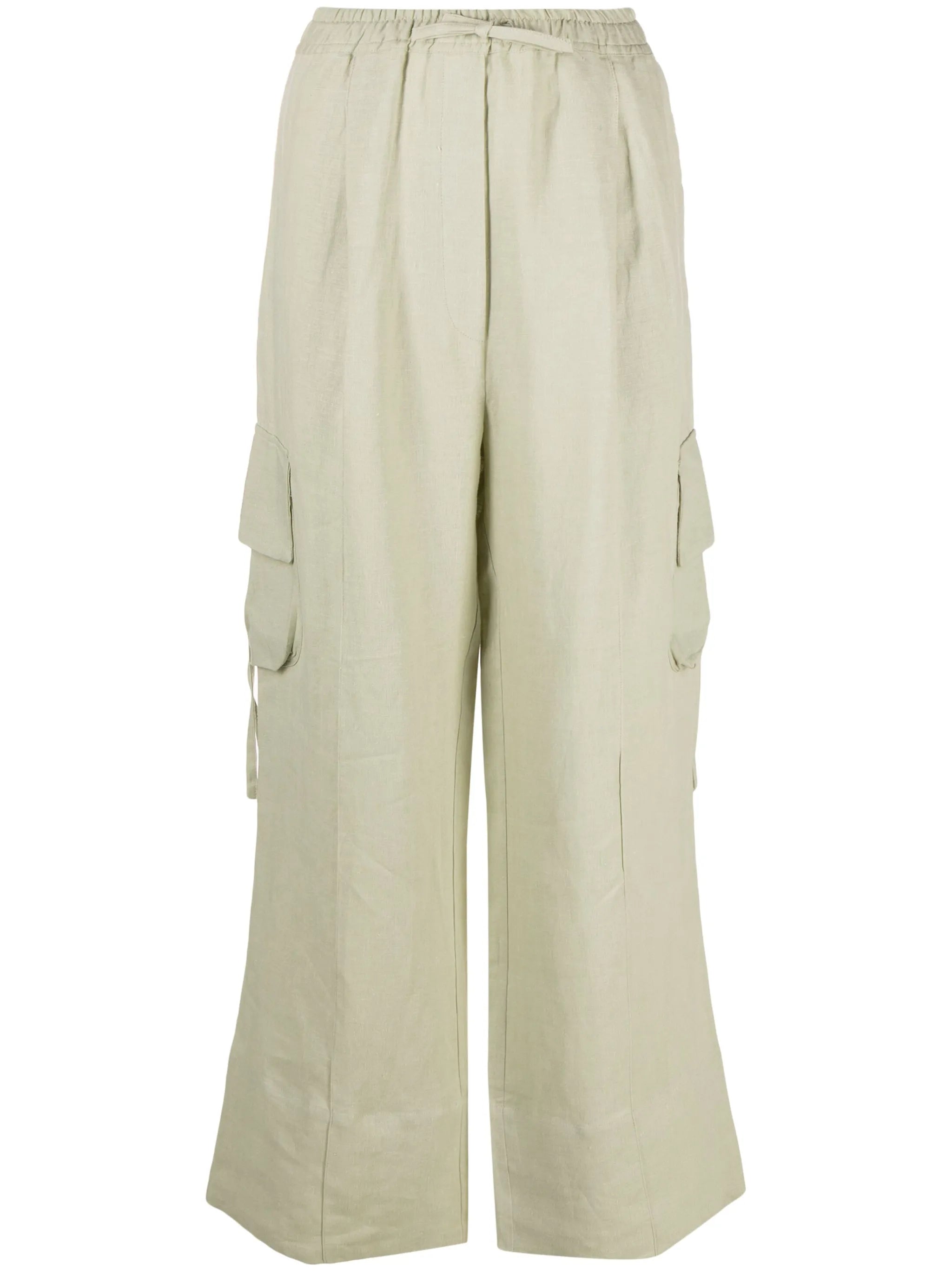 Safari linen cargo trousers