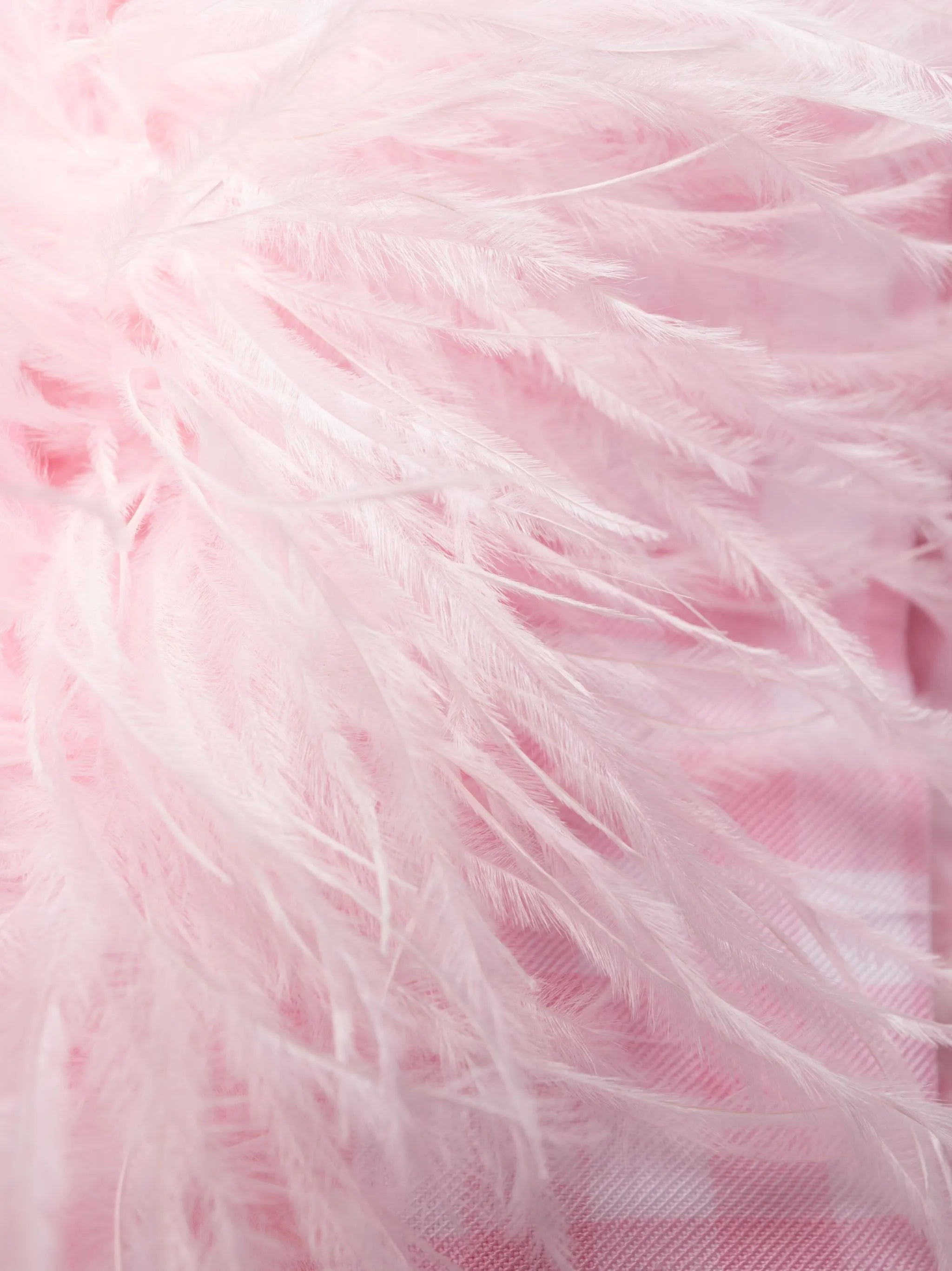check-print feather-trim pyjamas