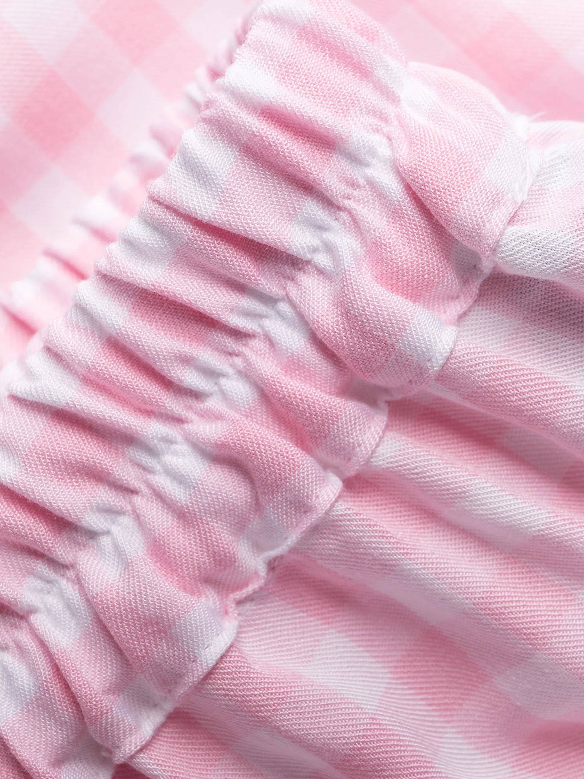 check-print feather-trim pyjamas