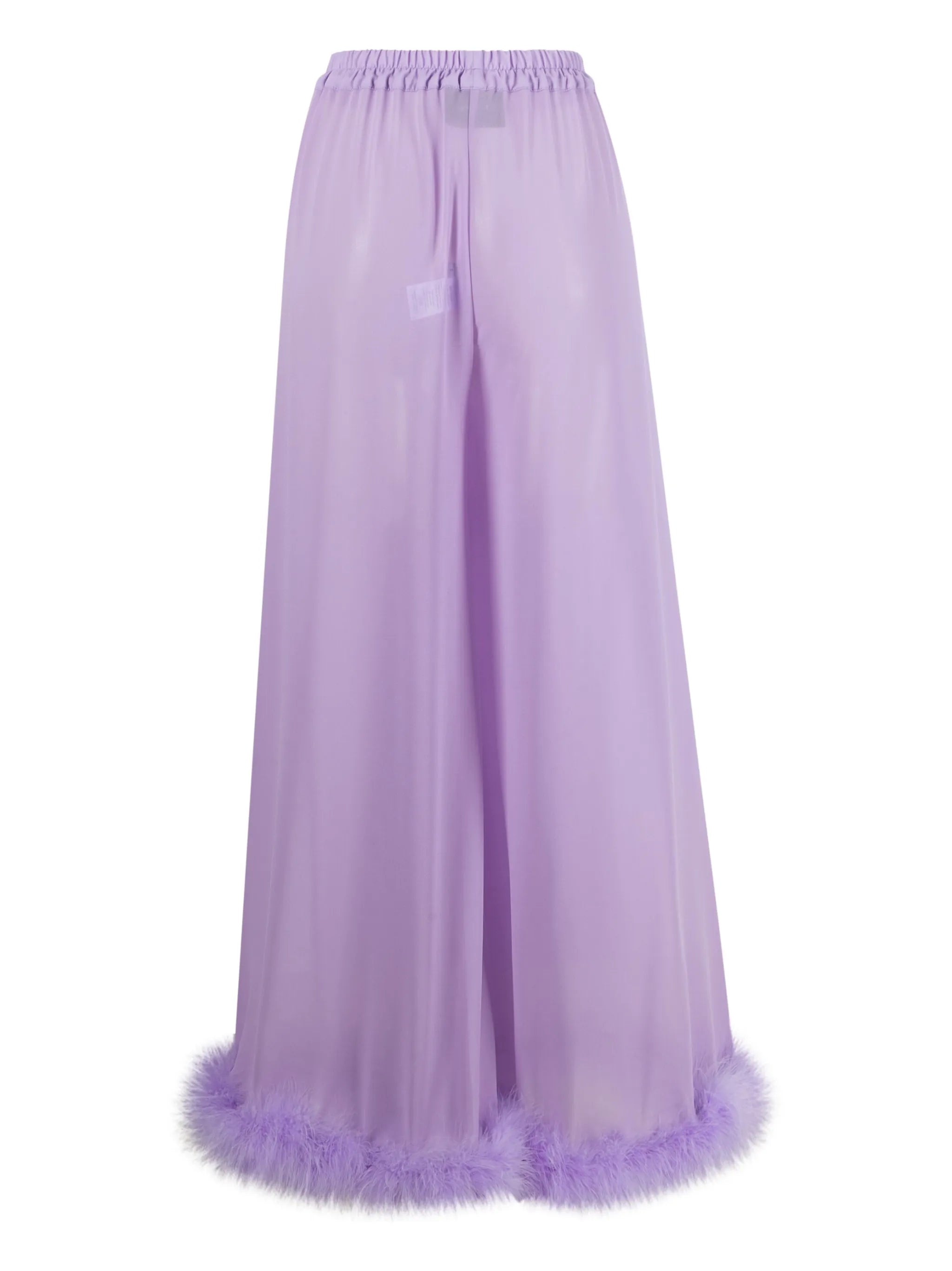 Boudoir feather-trim trousers