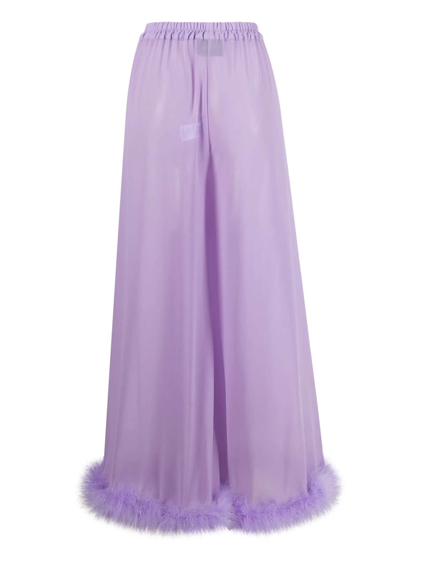 Boudoir feather-trim trousers