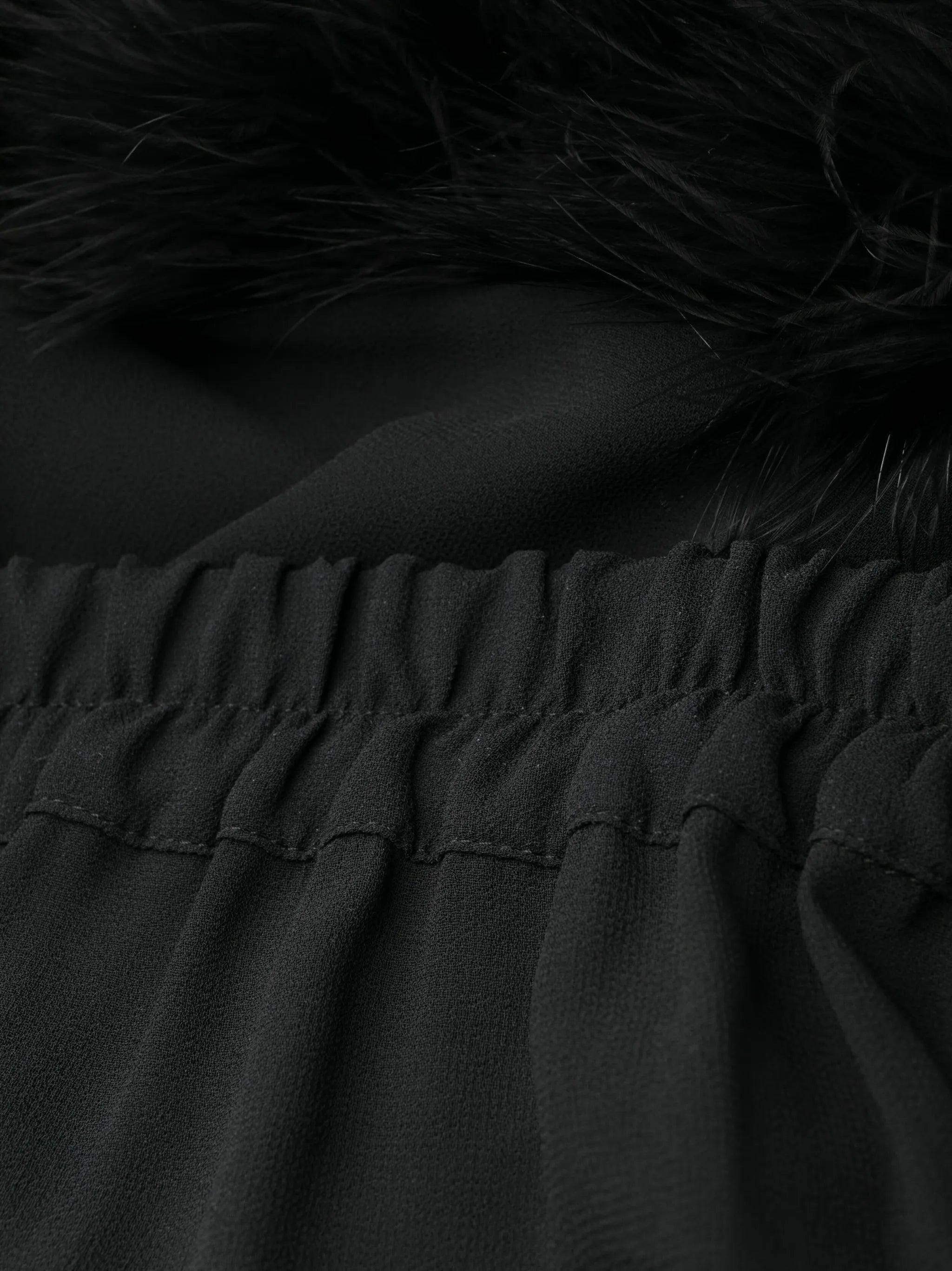 Boudoir feather-trim trousers