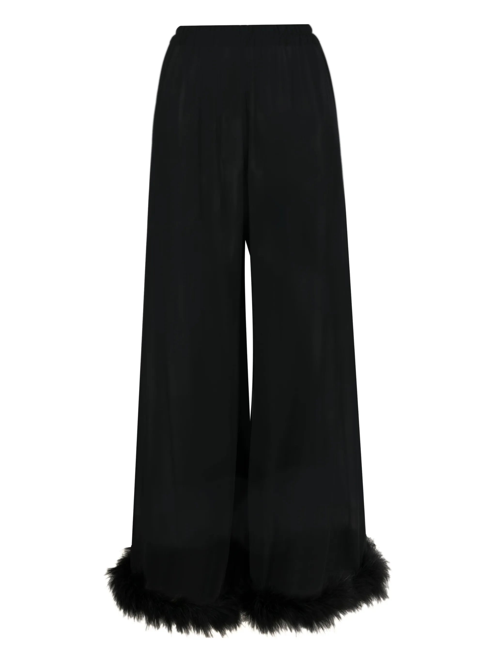 Boudoir feather-trim trousers