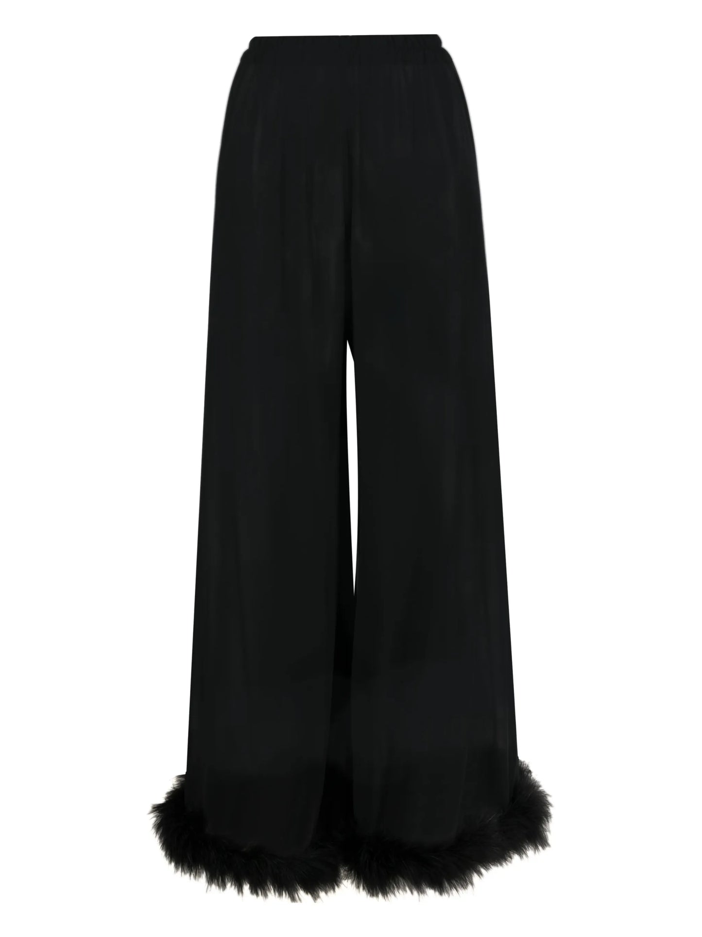 Boudoir feather-trim trousers