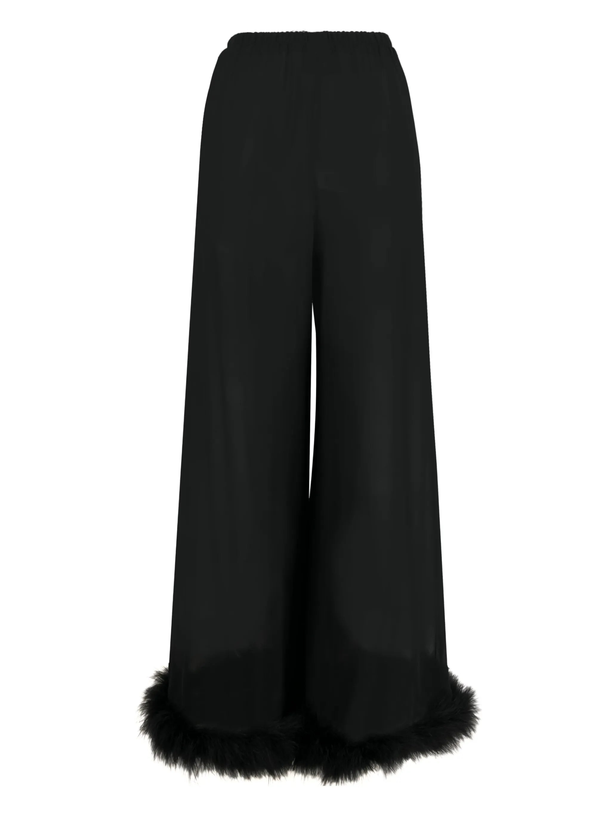 Boudoir feather-trim trousers