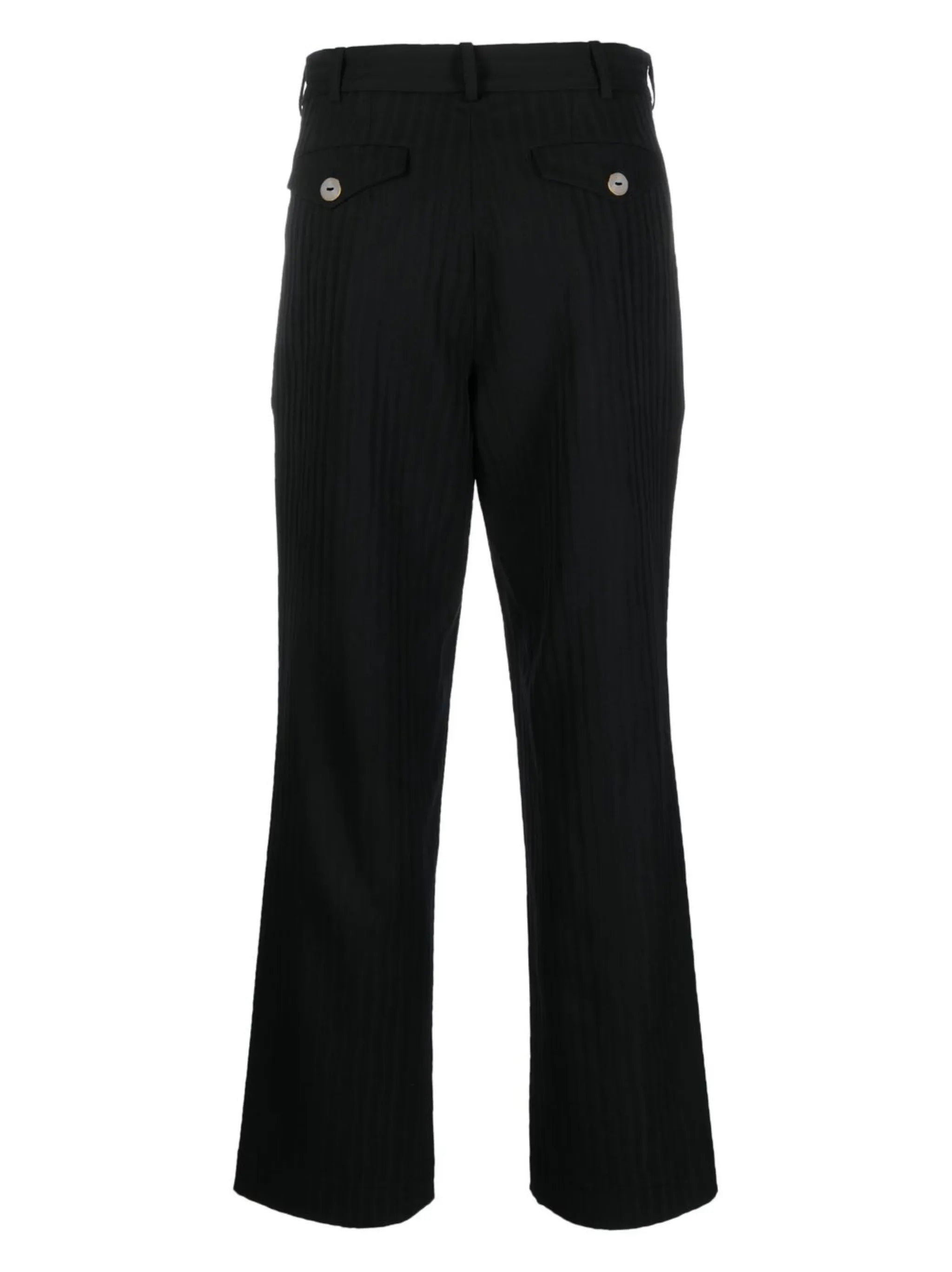 button-detail straight-leg trousers