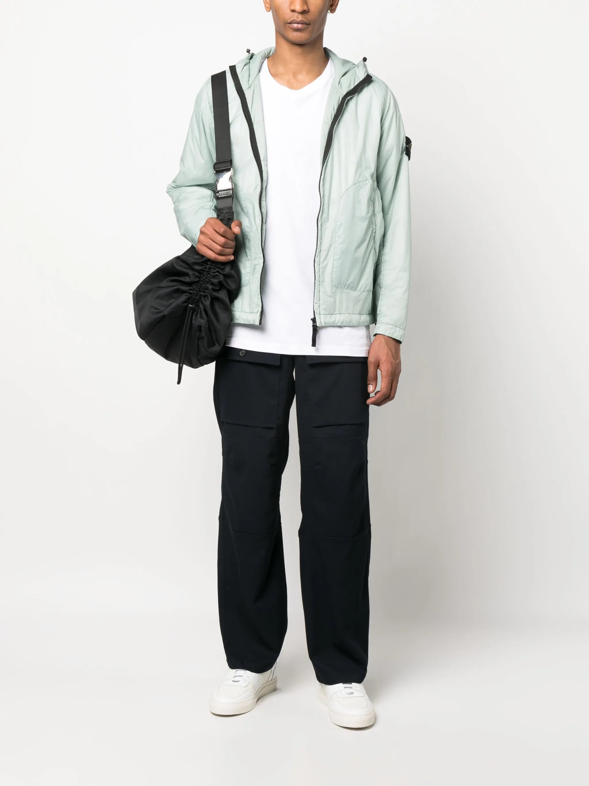 Compass-patch hooded jacket