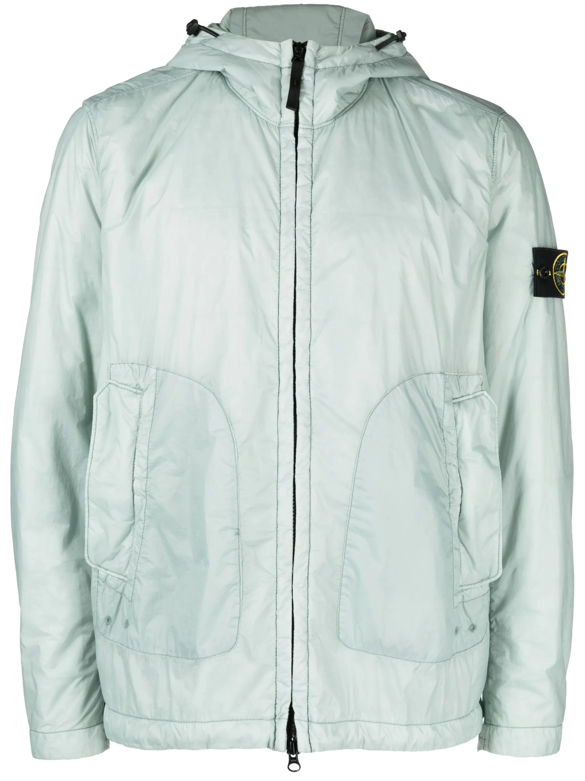 Compass-patch hooded jacket