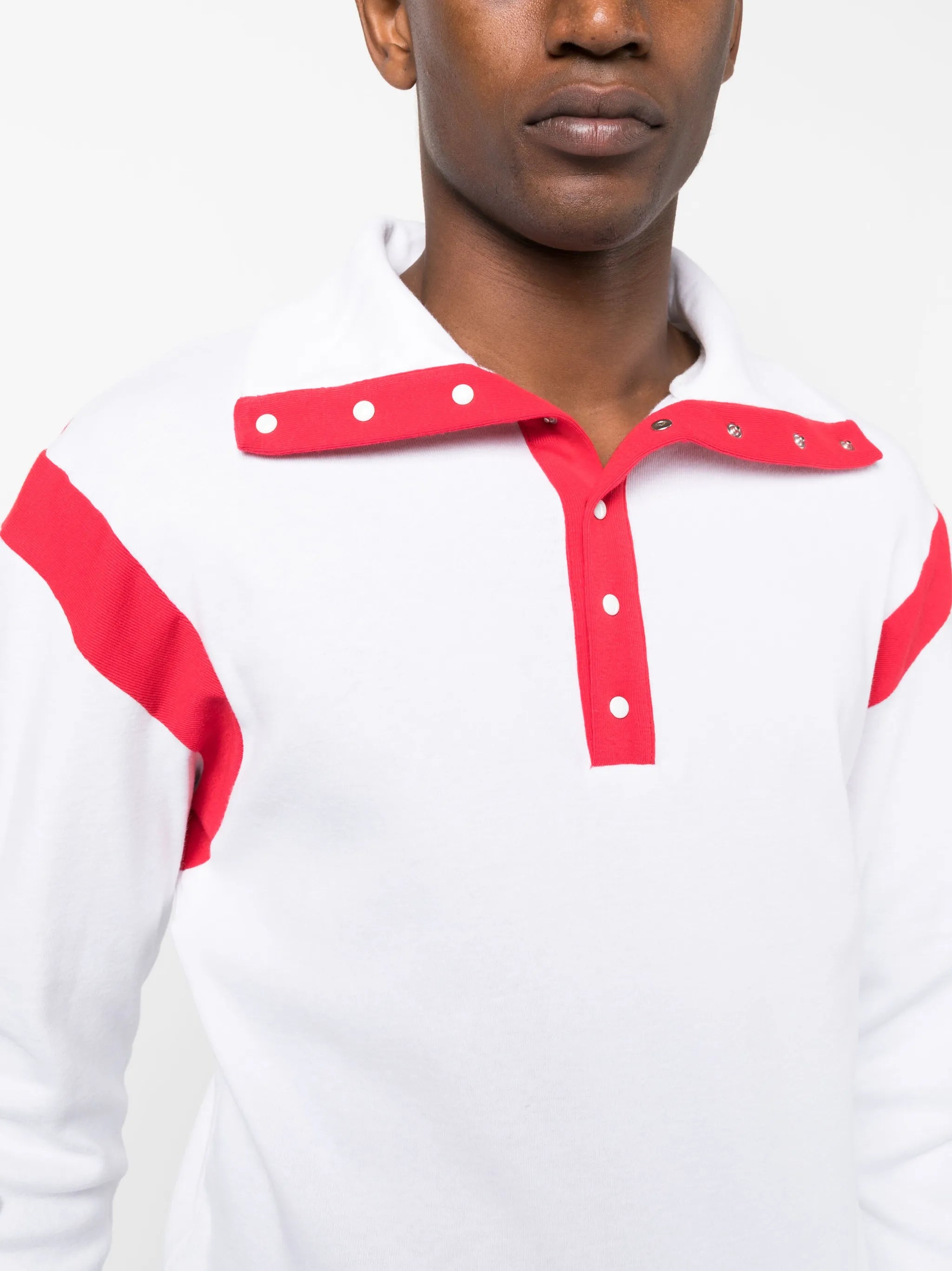 two-tone panel polo shirt