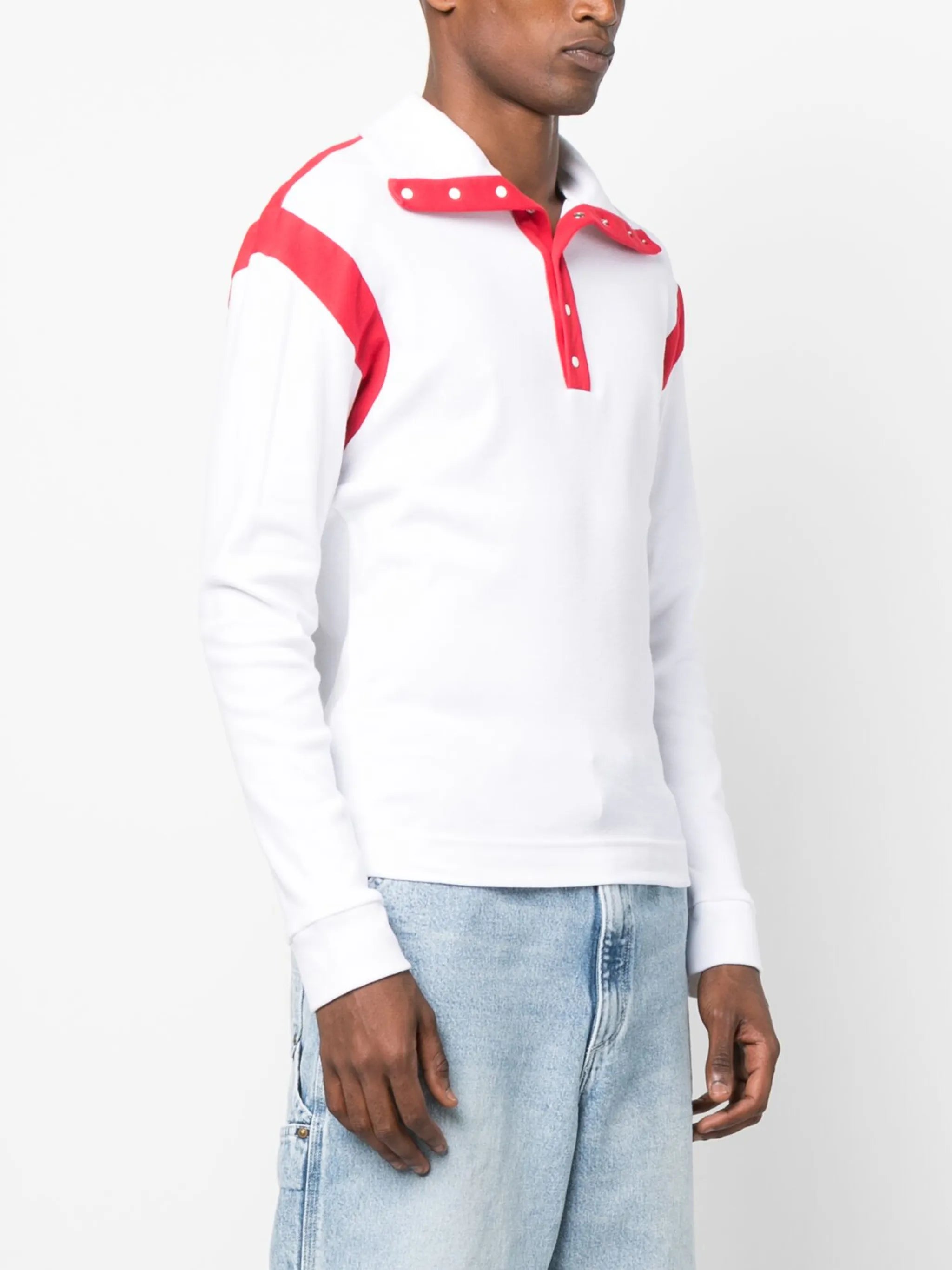 two-tone panel polo shirt