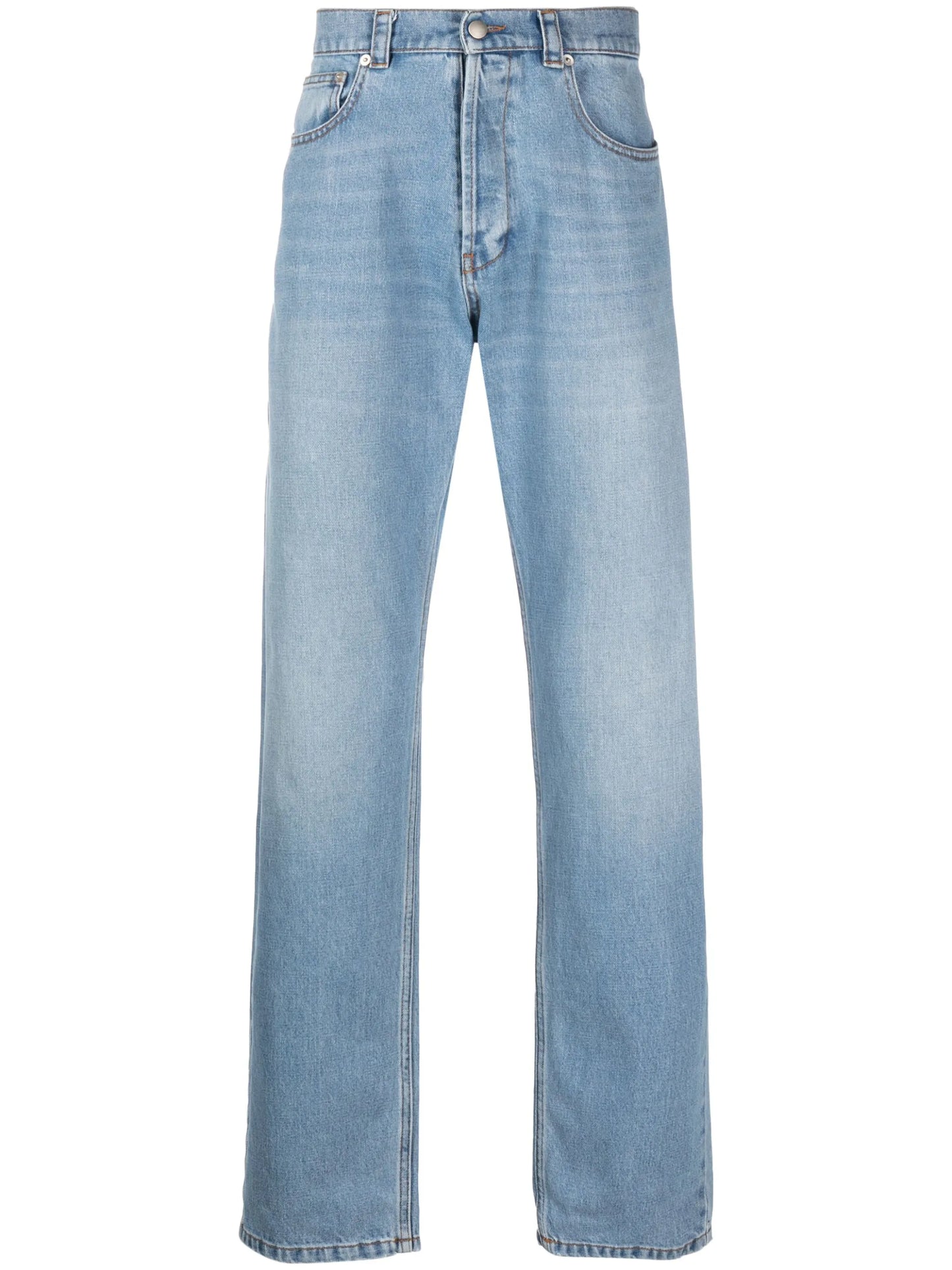 monogram-embroidered straight-leg jeans