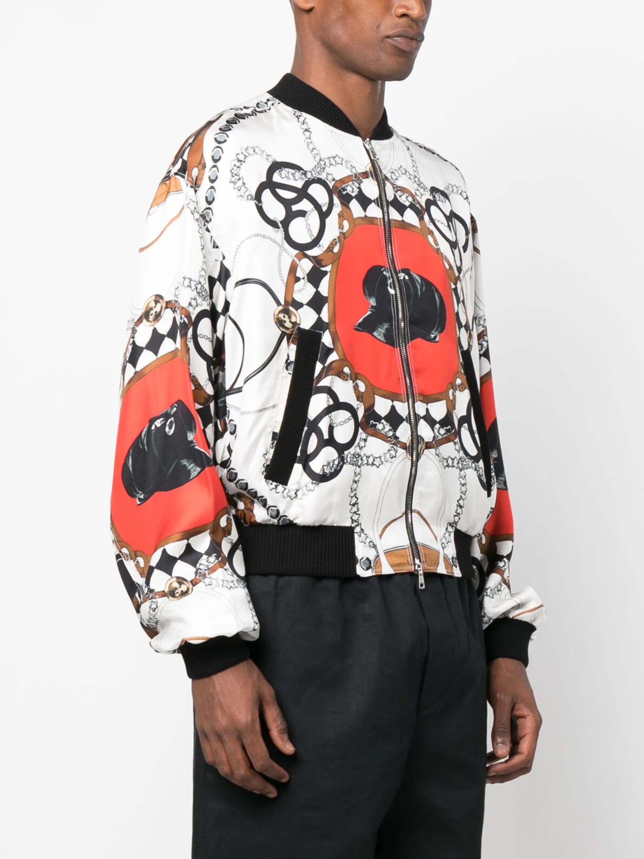 graphic-print bomber jacket
