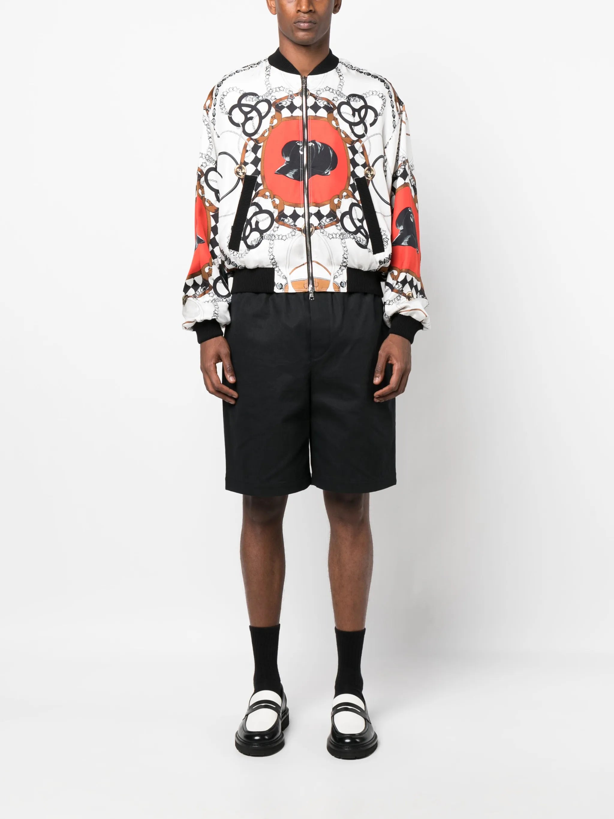graphic-print bomber jacket