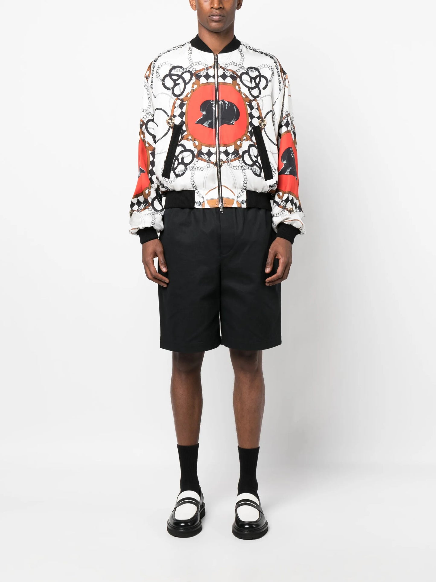 graphic-print bomber jacket