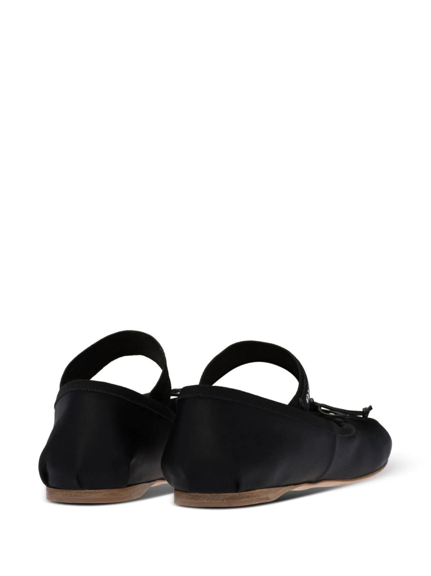 logo-strap satin ballerina pumps