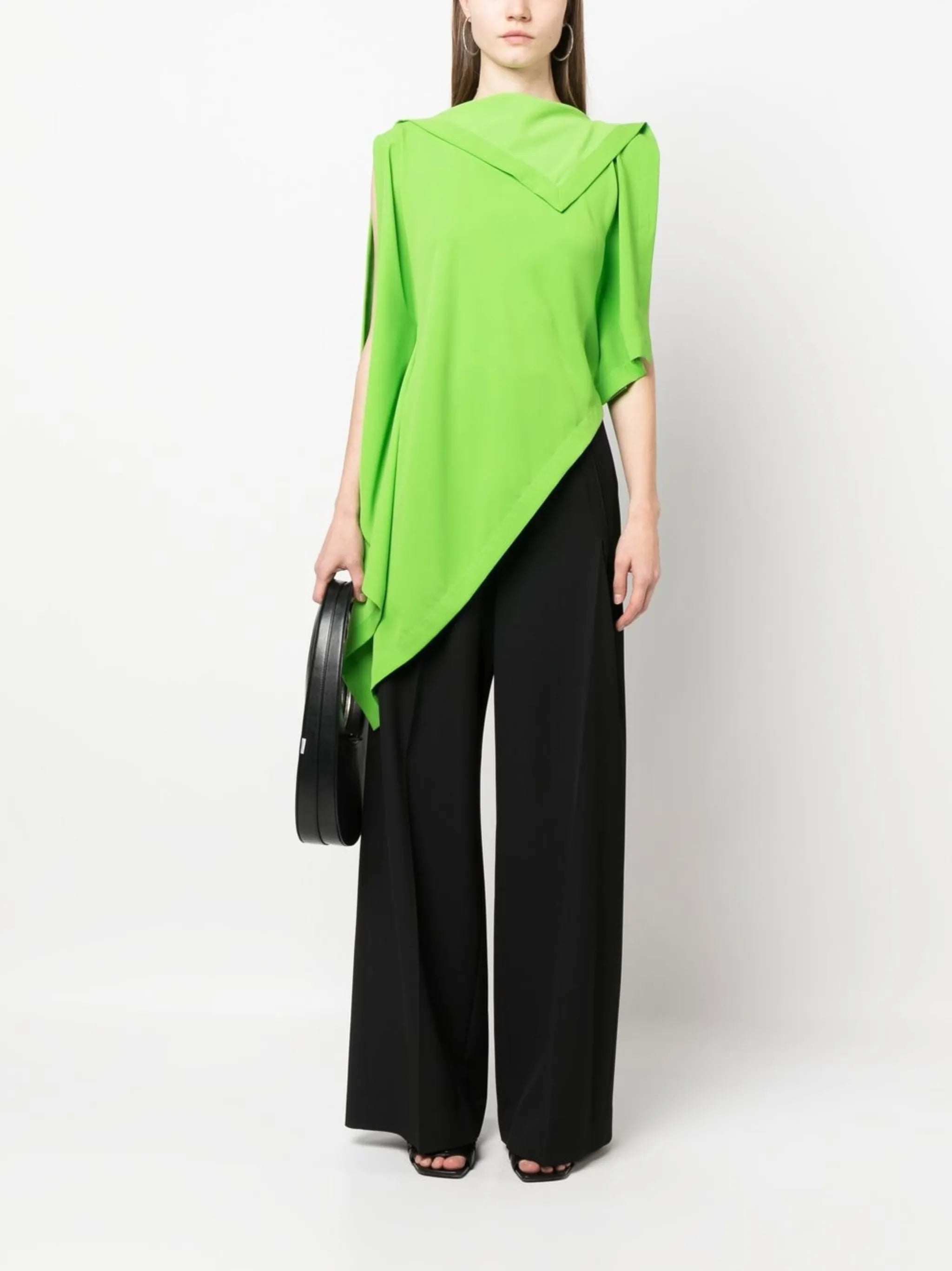 high-waisted wide-leg trousers
