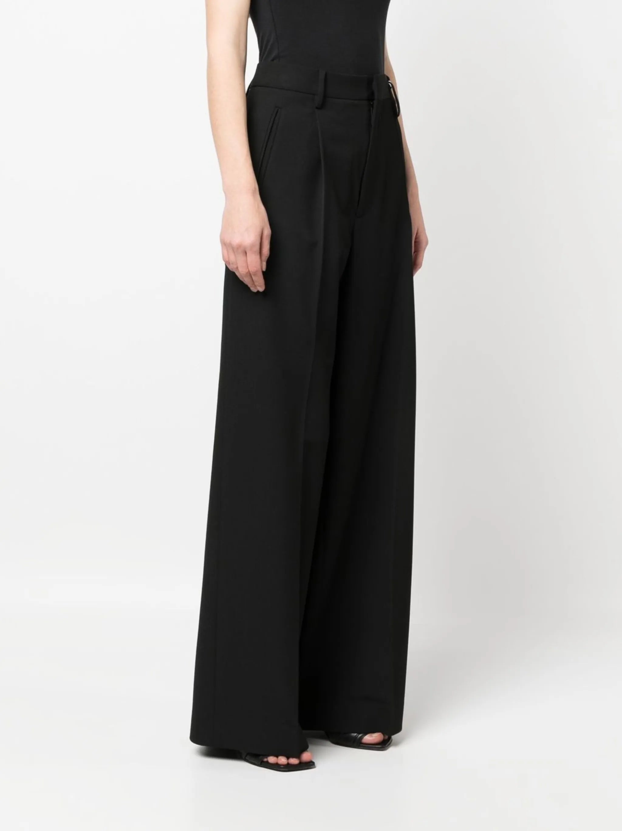 high-waisted wide-leg trousers