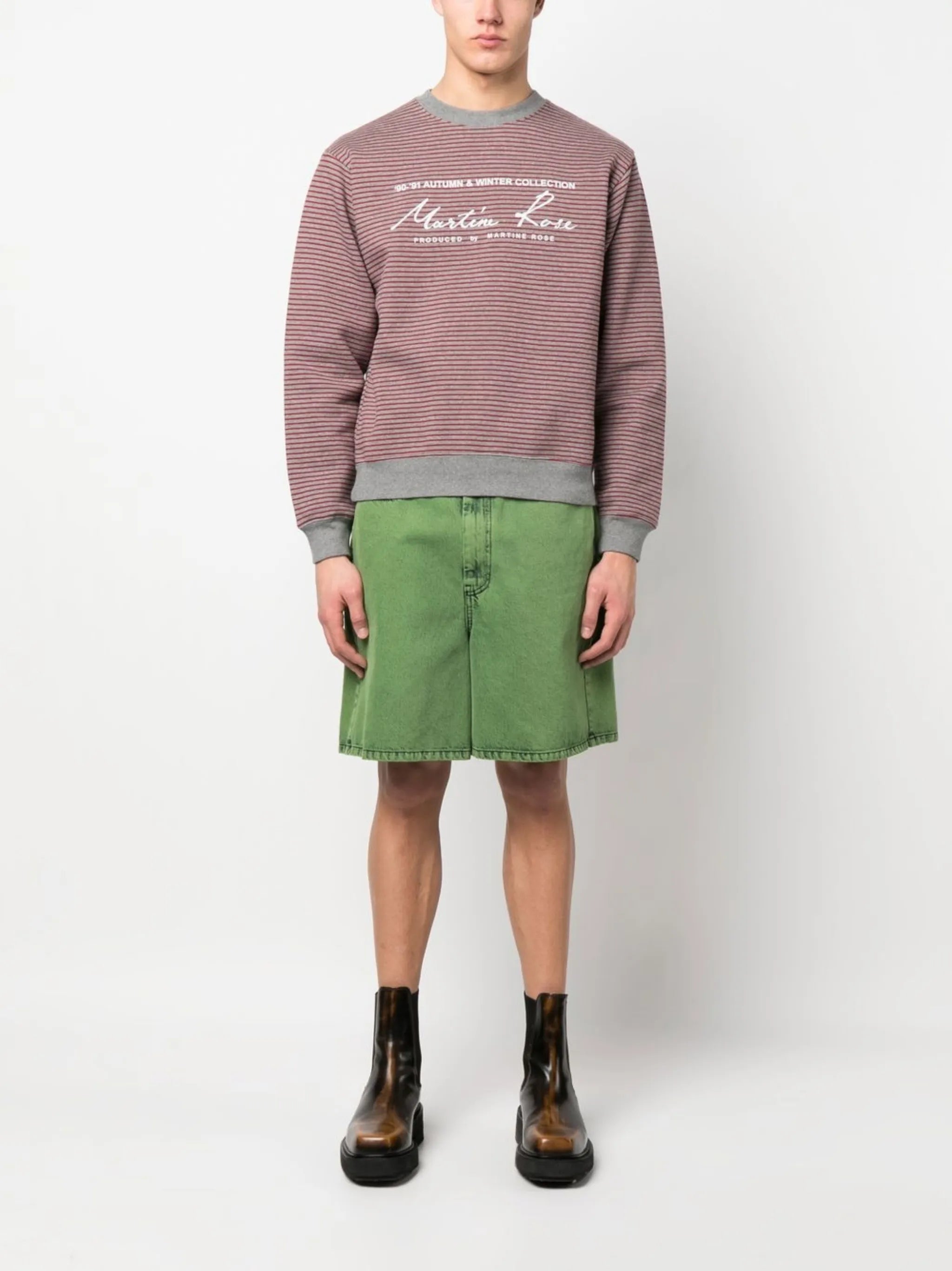 logo-print striped sweatshirt